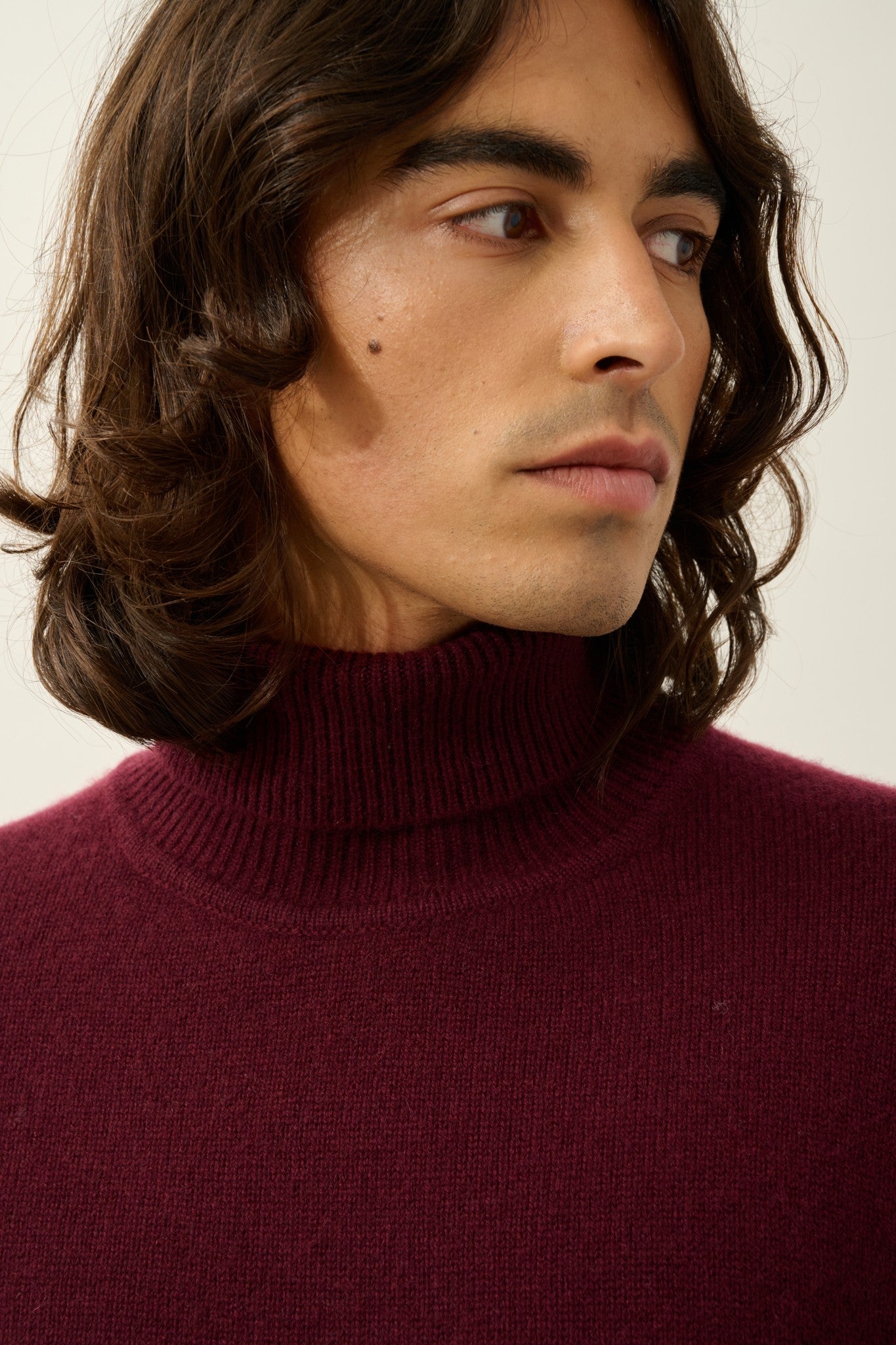 martin pull col roulé 4 fils mûre 100% cachemire