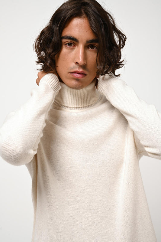 MARTIN 4-thread snow turtleneck sweater 100% cashmere