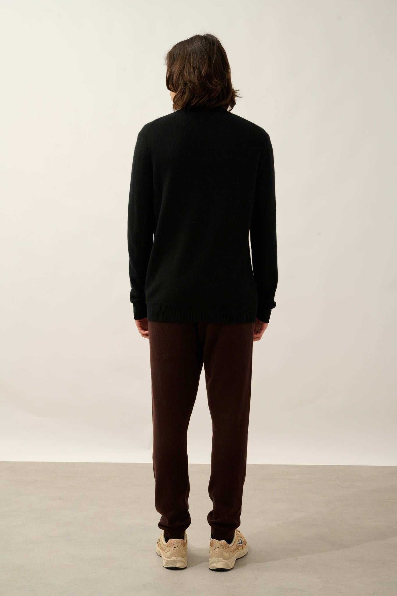 MARTIN pull col roulé 4 fils noir 100% cachemire