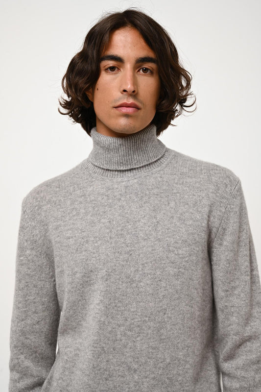 MARTIN 4-thread turtleneck sweater nuage chiné 100% cashmere