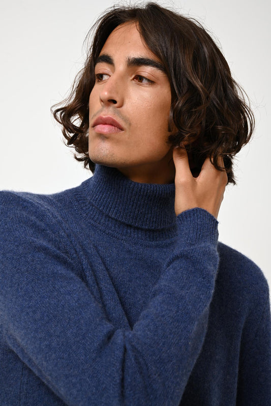 MARTIN 4-thread ocean cashmere turtleneck sweater 100% cashmere