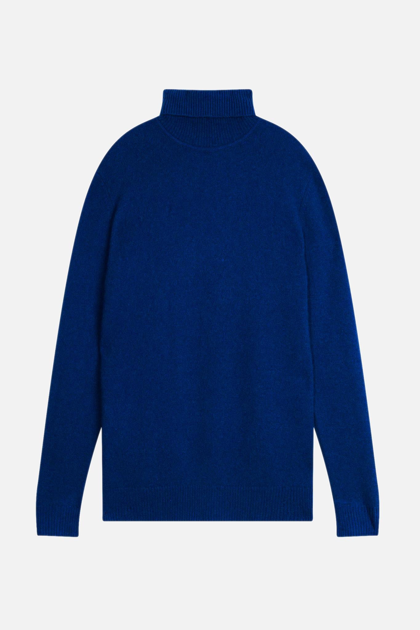 MARTIN pull col roulé 4 fils outremer 100% cachemire