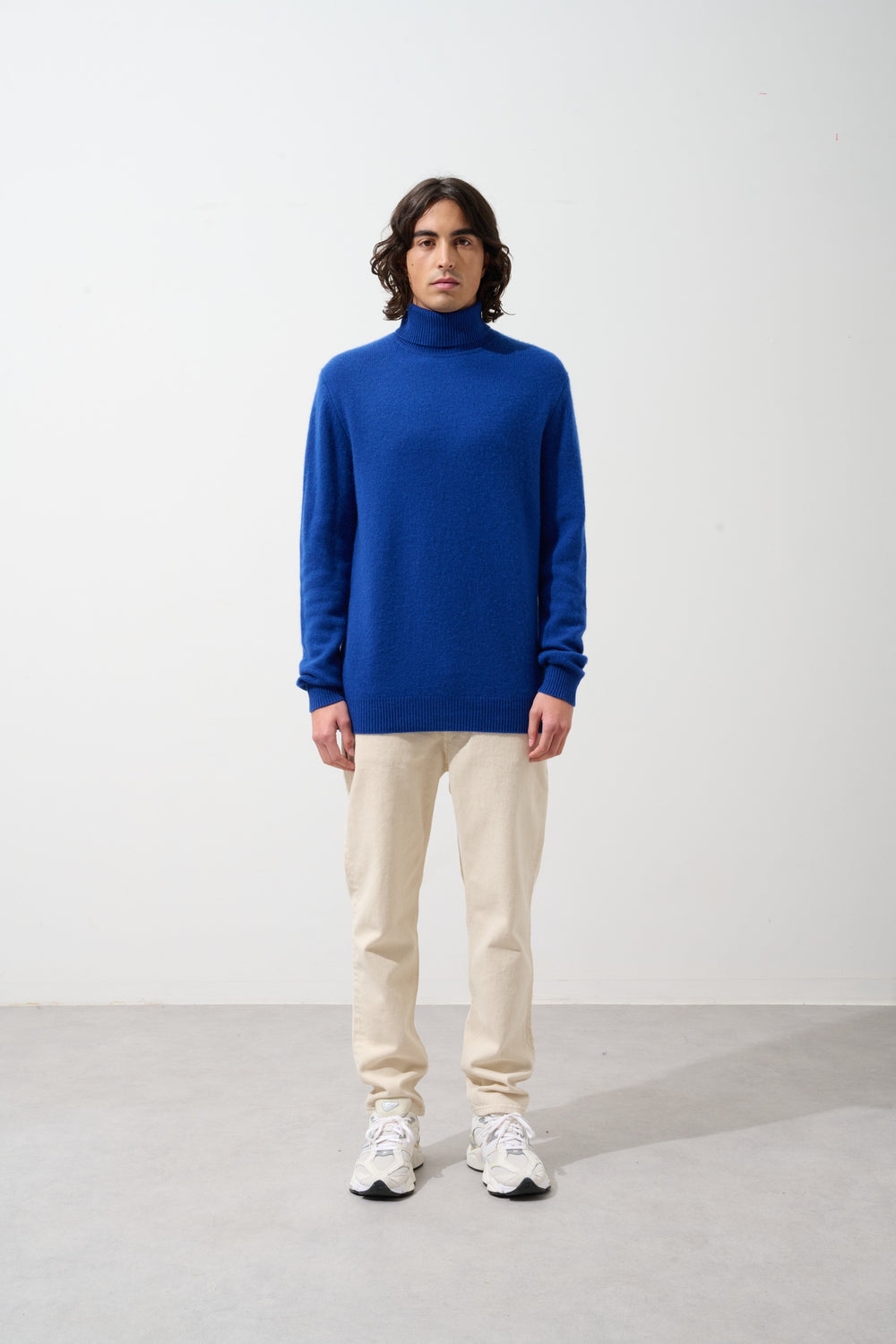MARTIN 4-thread ultramarine turtleneck sweater 100% cashmere