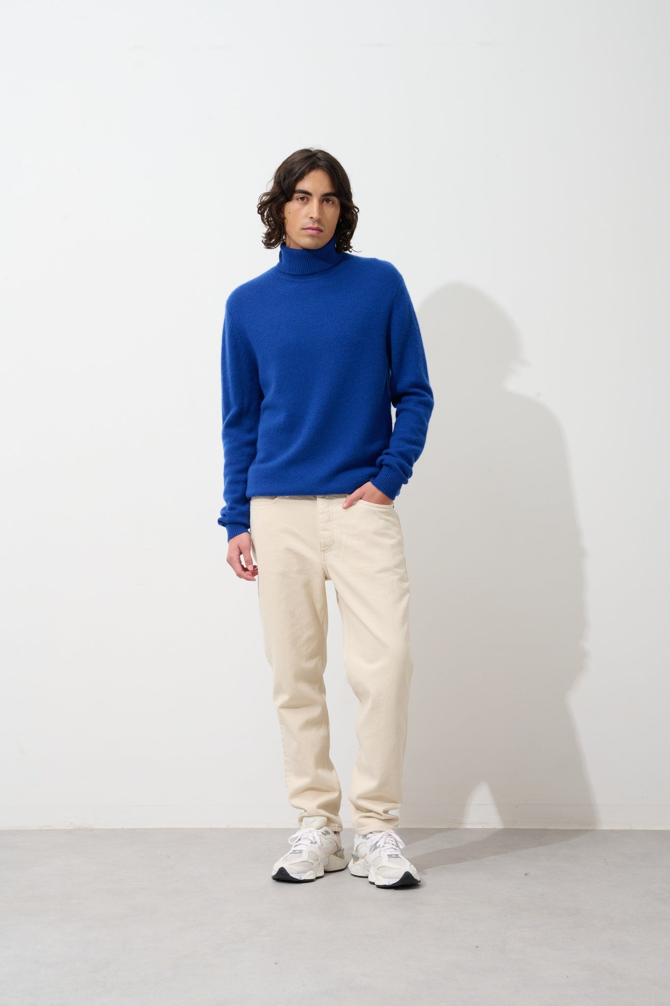 MARTIN 4-thread ultramarine turtleneck sweater 100% cashmere