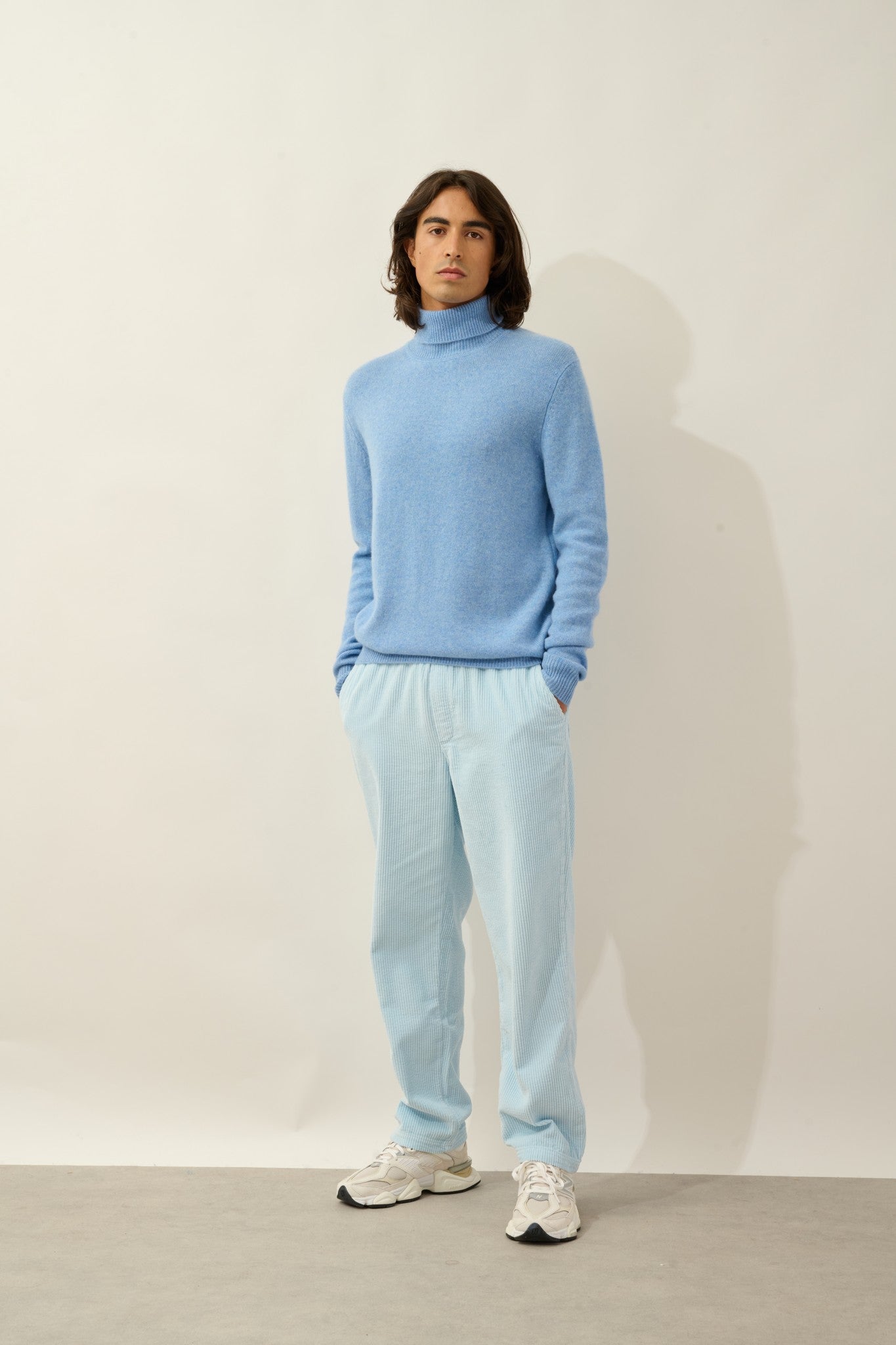 martin pull col roulé 4 fils sky 100% cachemire