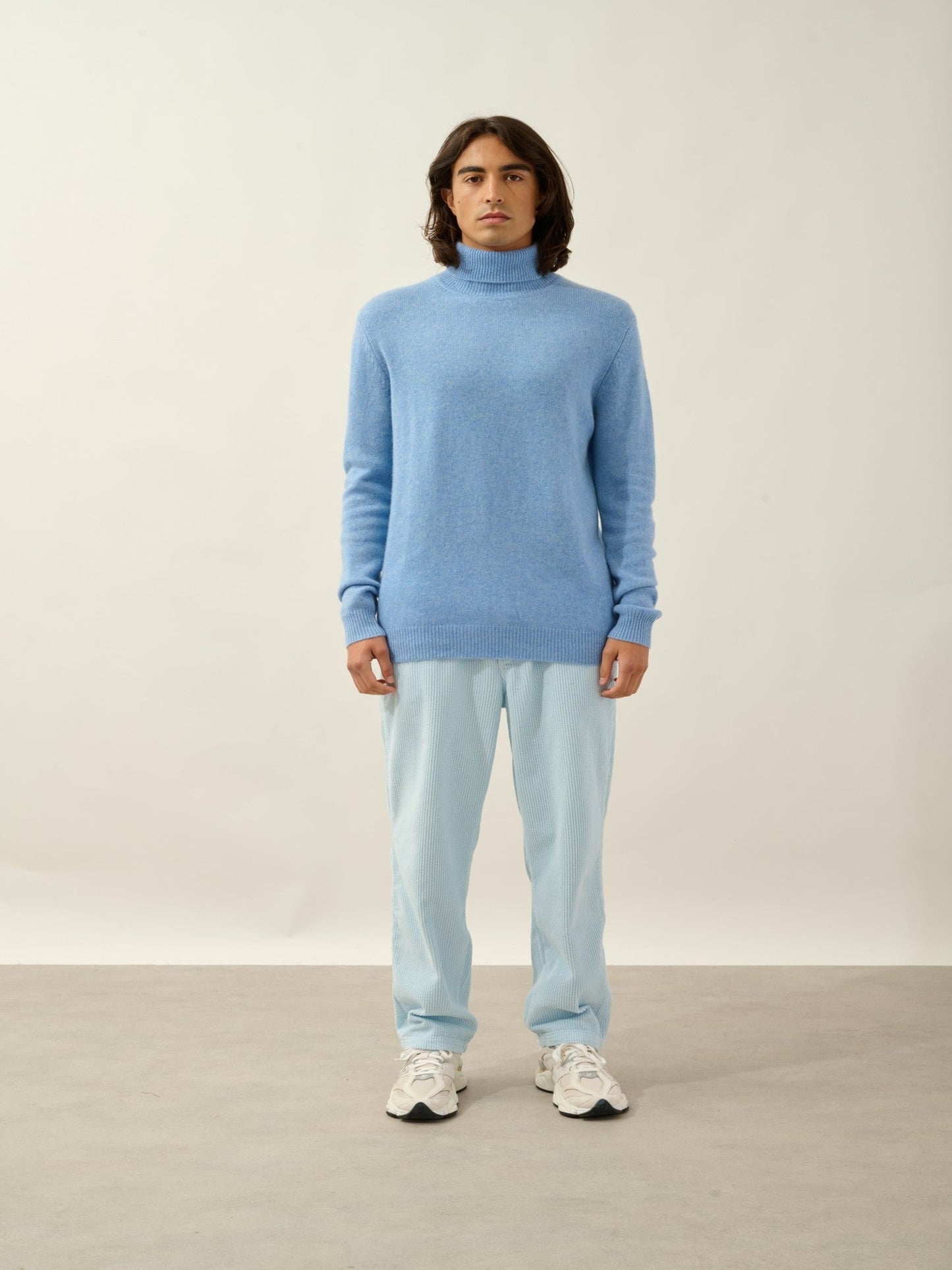 martin pull col roulé 4 fils sky 100% cachemire