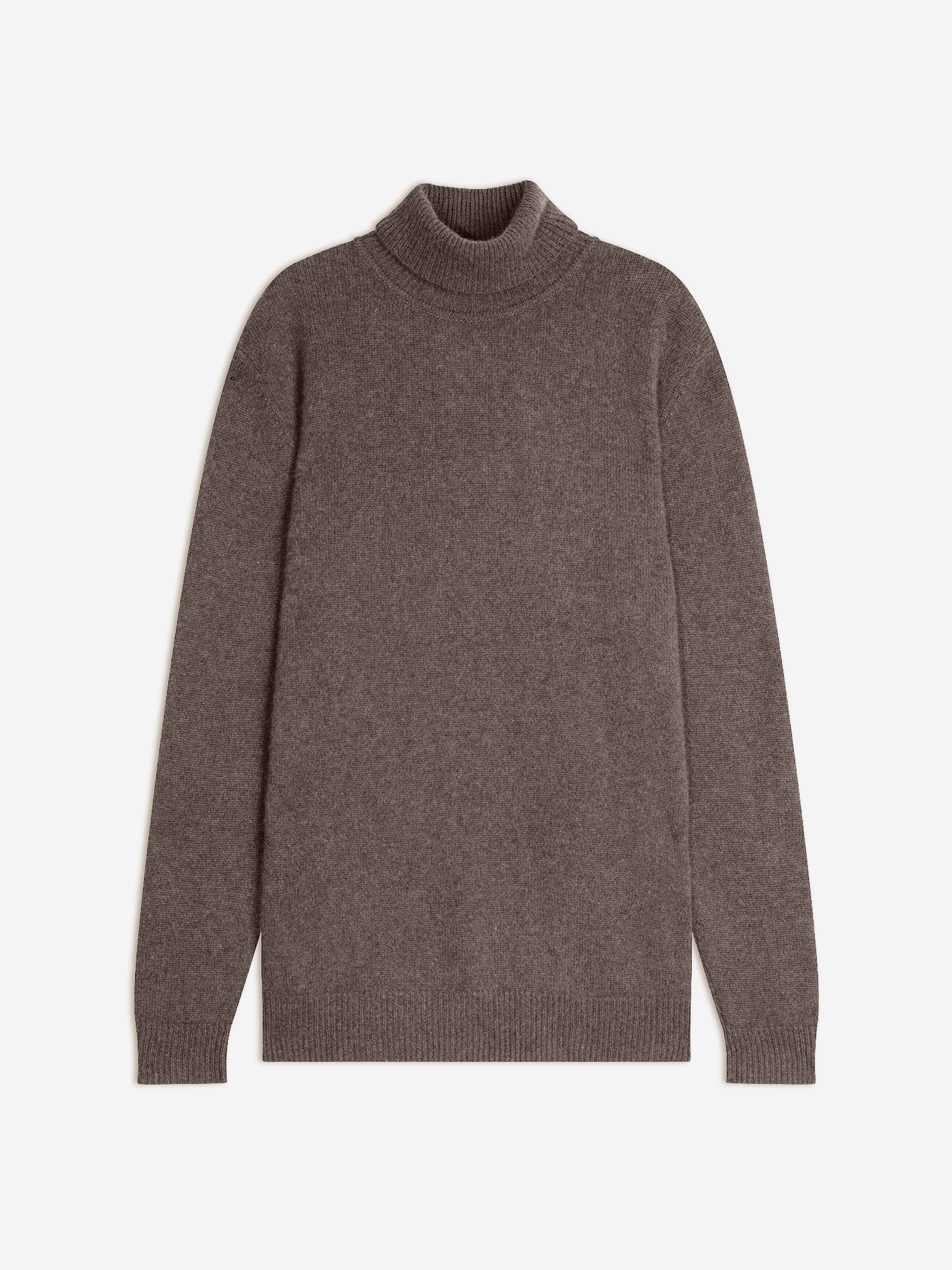 MARTIN 4-thread turtleneck sweater mottled taupe 100% cashmere