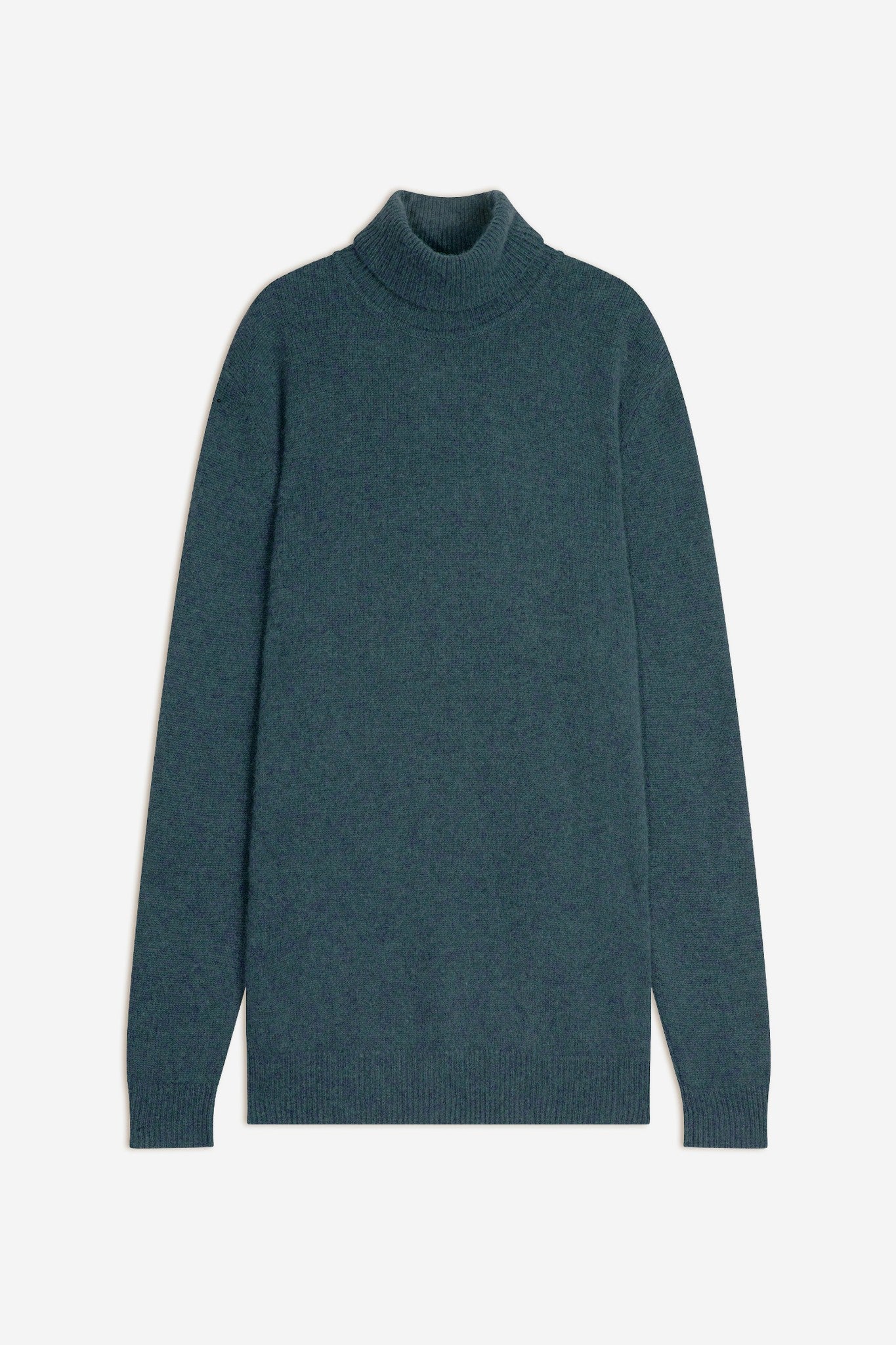 martin pull col roulé 4 fils vert canard chiné 100% cachemire