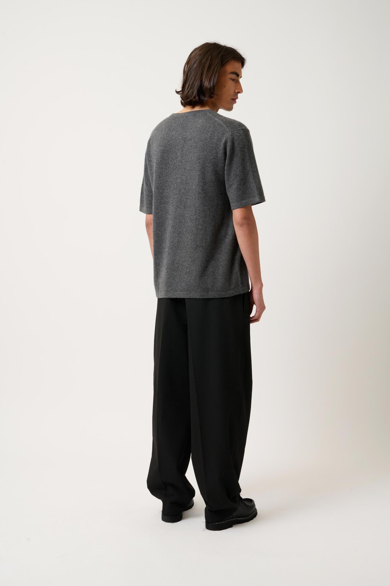 MAYA thirt Rundhalsausschnitt anthrazit meliert 100% Kaschmir