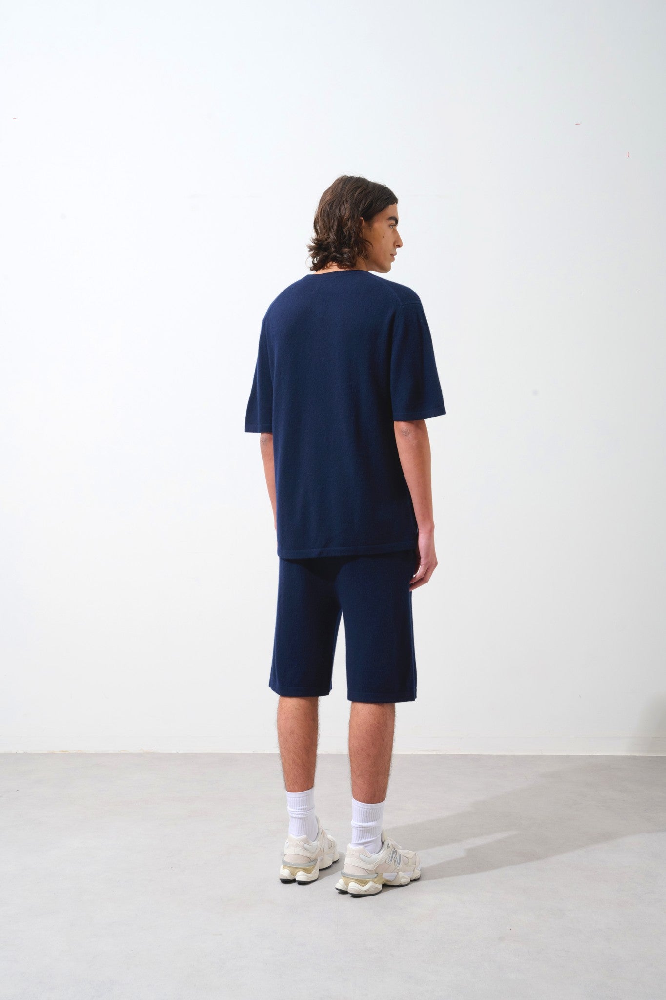 maya t-shirt col rond navy 100% cachemire