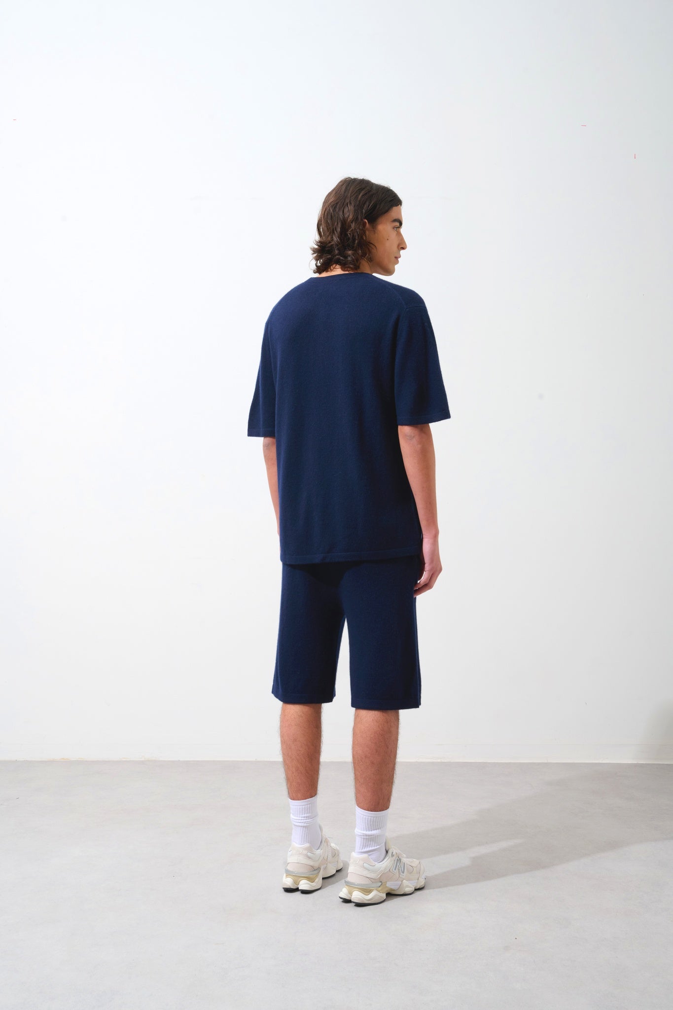 MAYA t-shirt col rond navy 100% cachemire