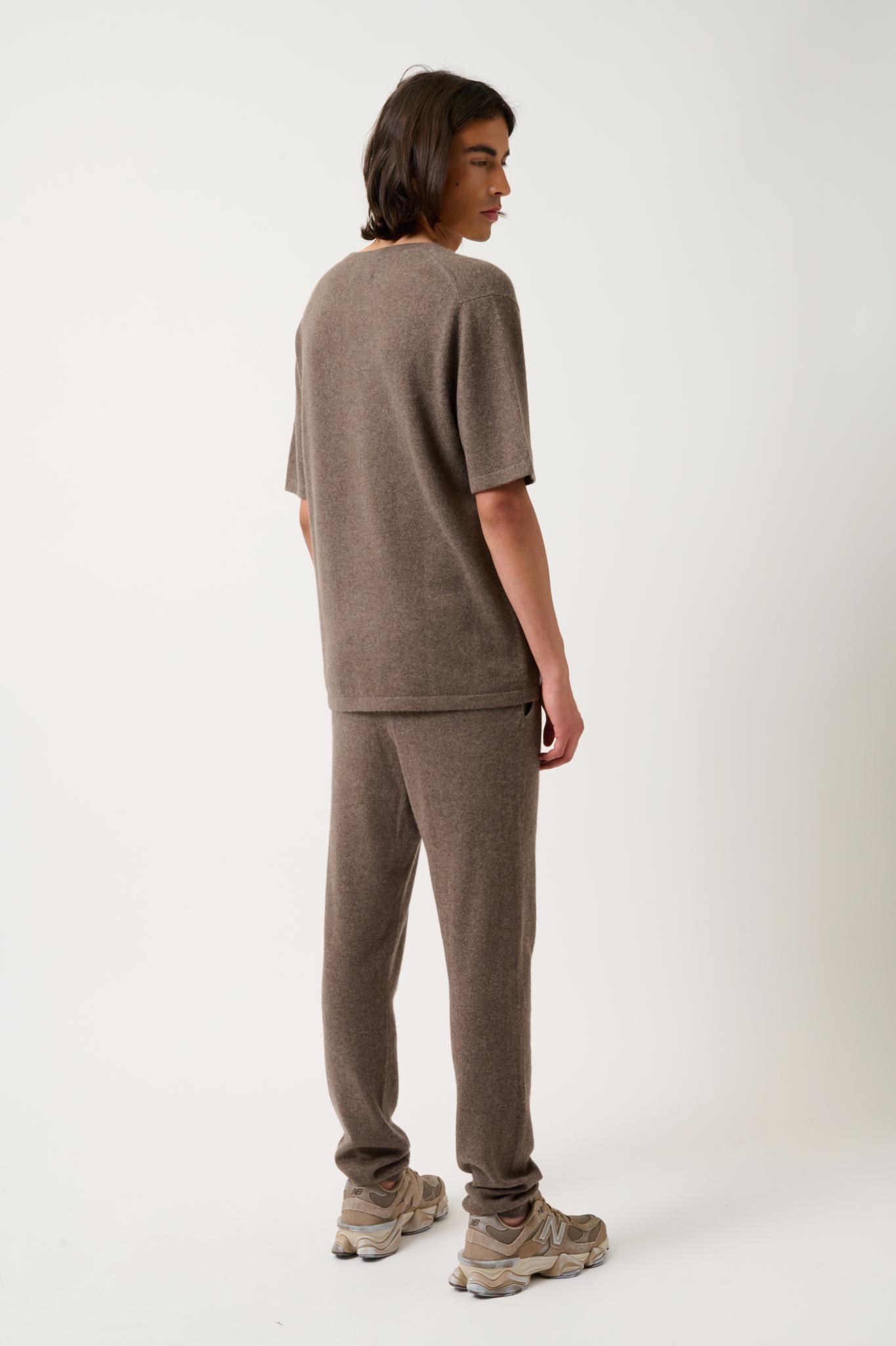 MAYA thirt Rundhalsausschnitt taupe meliert 100% Kaschmir