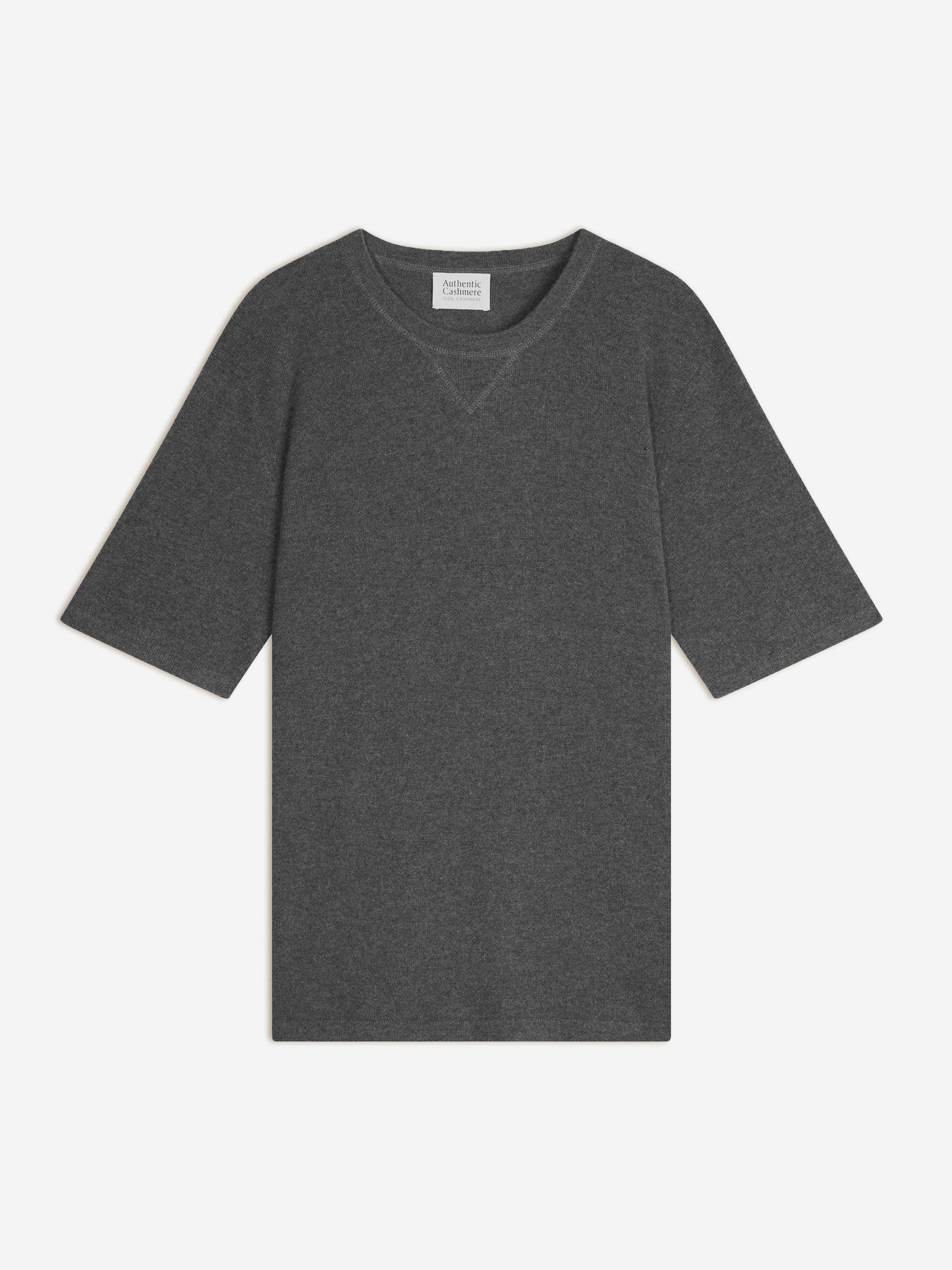 MAYA thirt round neck anthracite mottled 100% cashmere