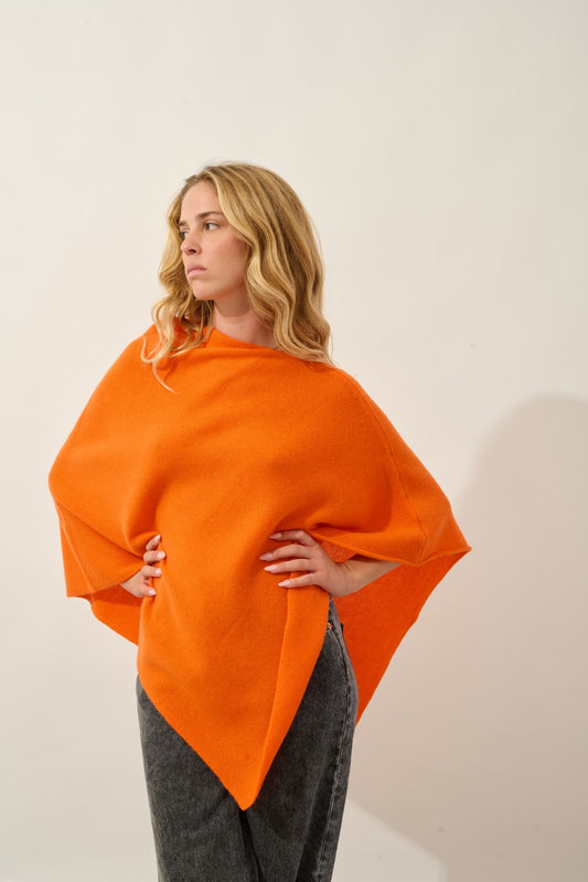 meryl poncho 4 fils carotte 100% cachemire