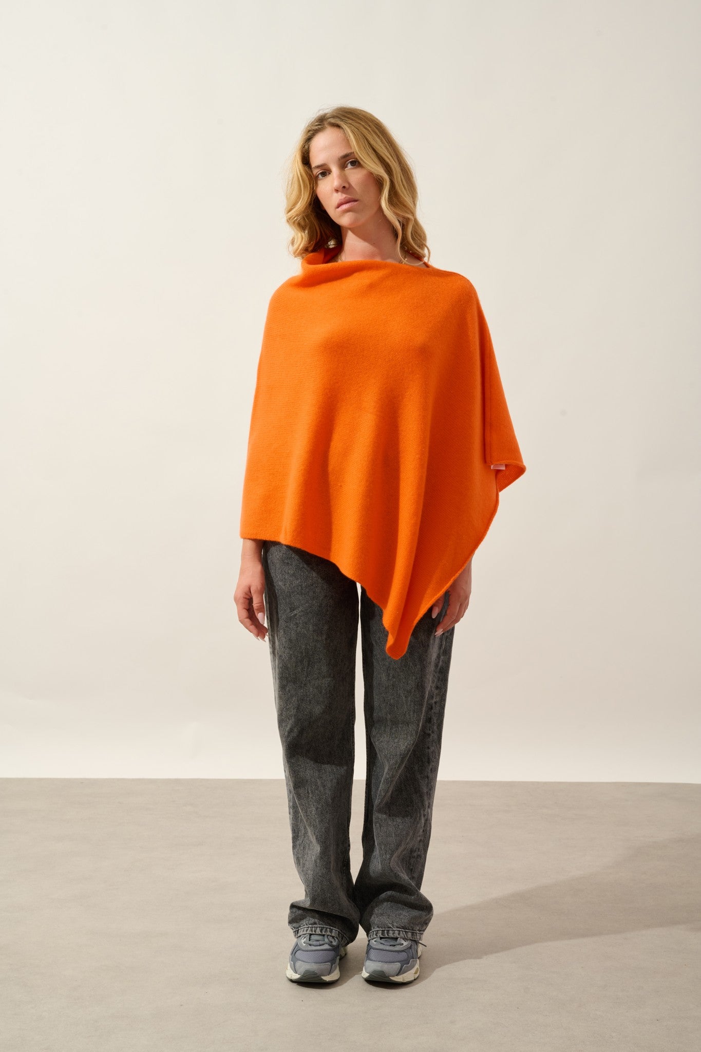 meryl poncho 4 fils carotte 100% cachemire