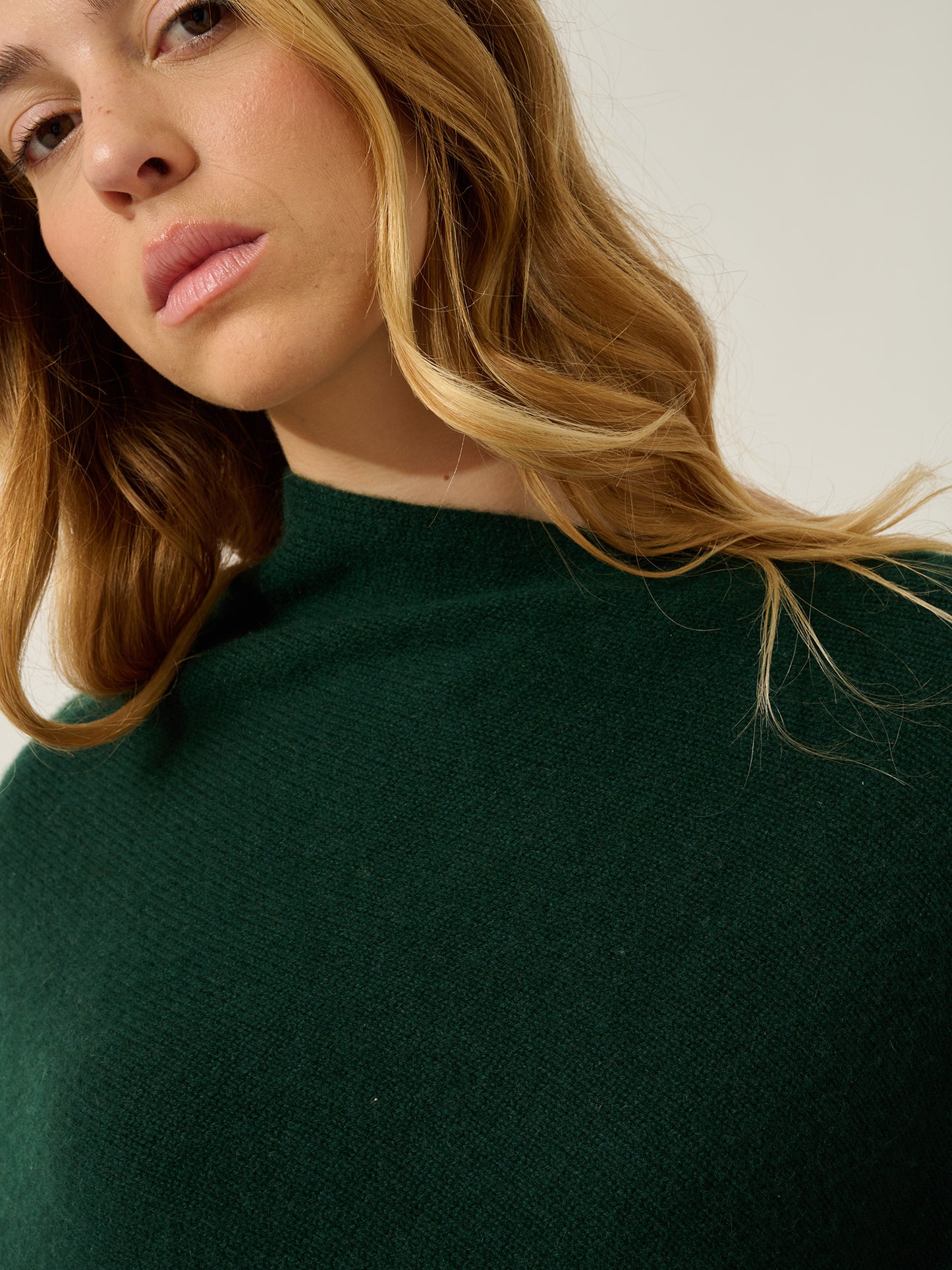 MERYL poncho 4 fils cyprès 100% cachemire