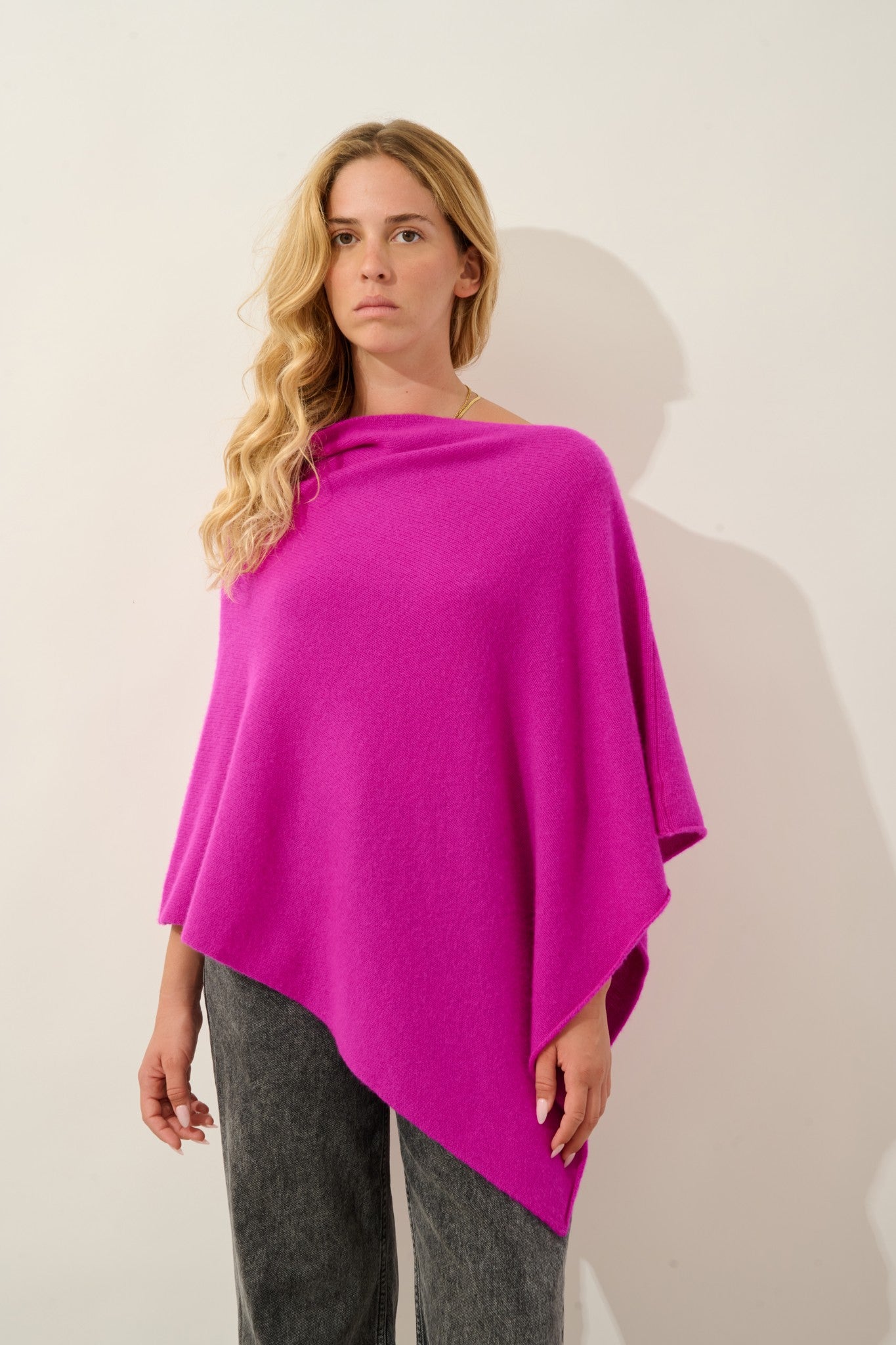 meryl poncho 4 fils hibiscus 100% cachemire