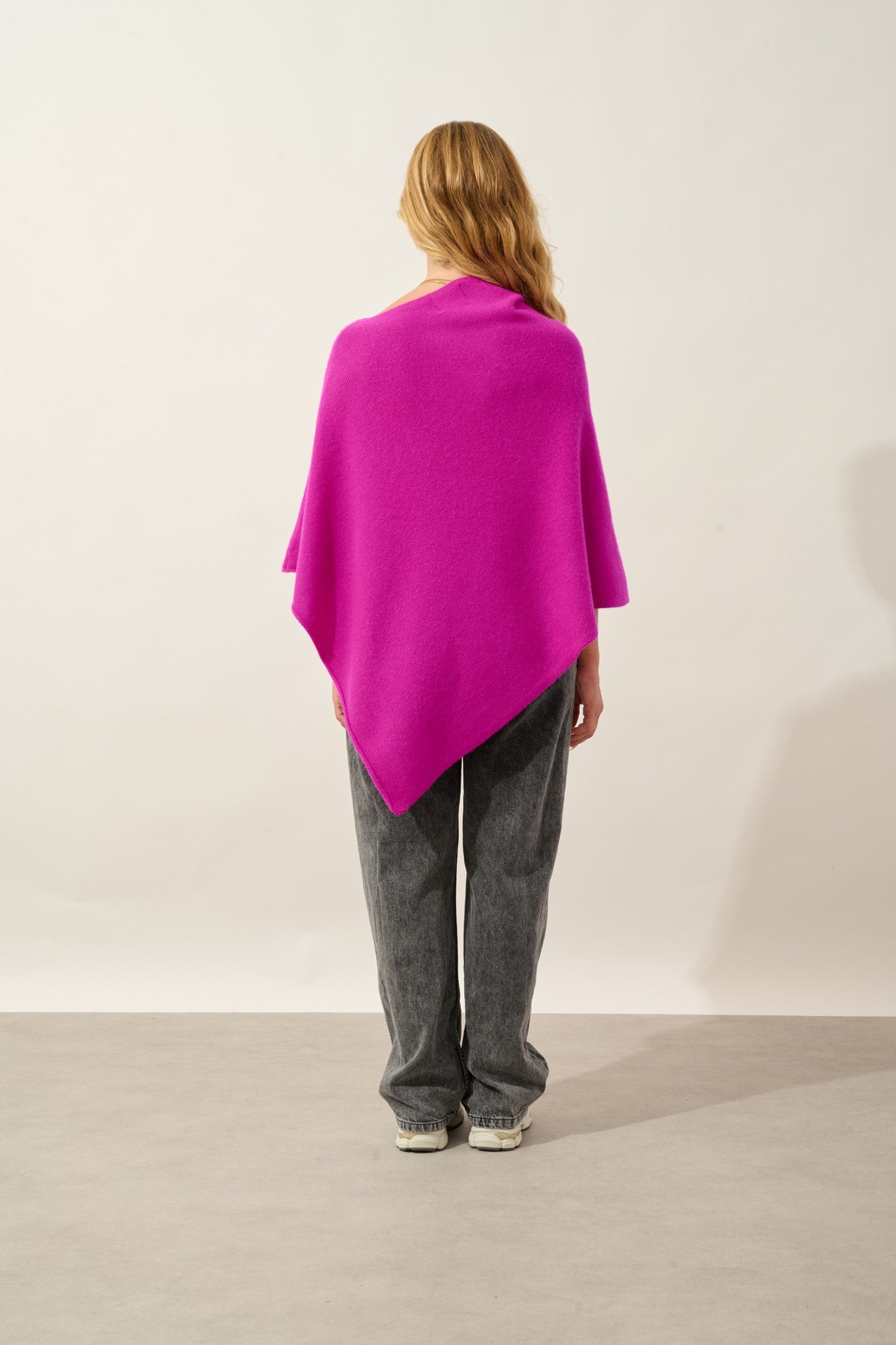 meryl poncho 4 fils hibiscus 100% cachemire