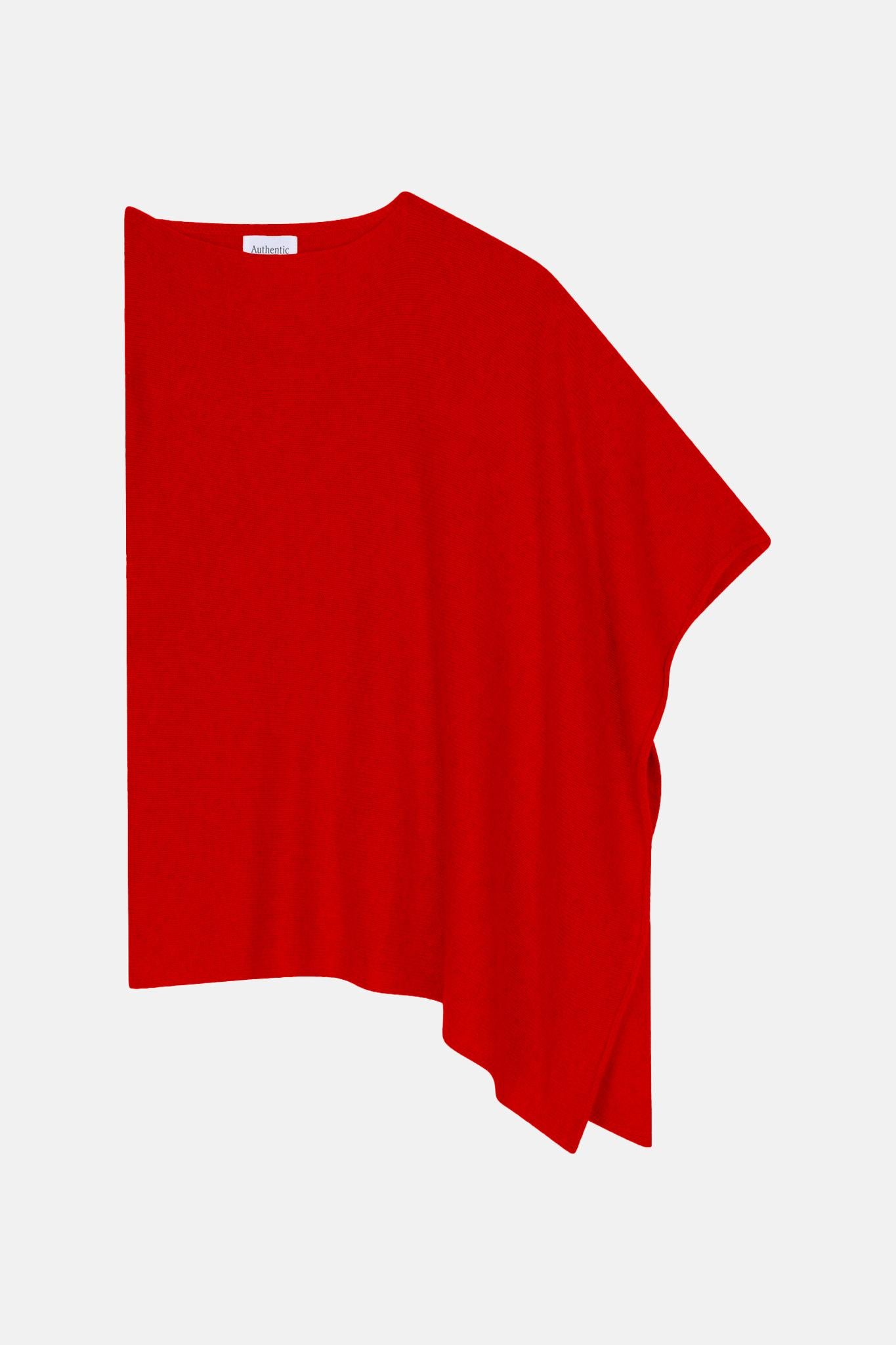 MERYL 4-thread poncho red 100% cashmere