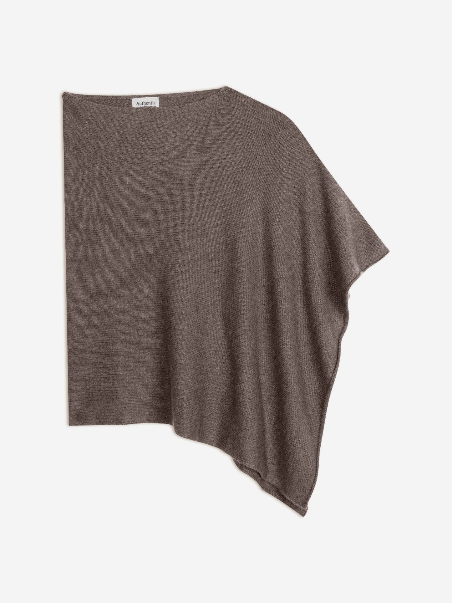 MERYL 4-thread taupe mottled poncho 100% cashmere