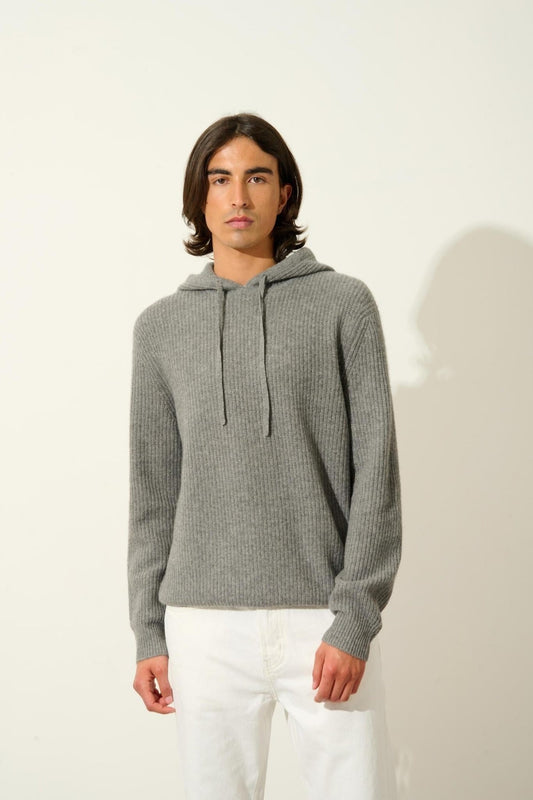 MIDA 4-lagiger Flanell-Hoodie, 100 % Kaschmir