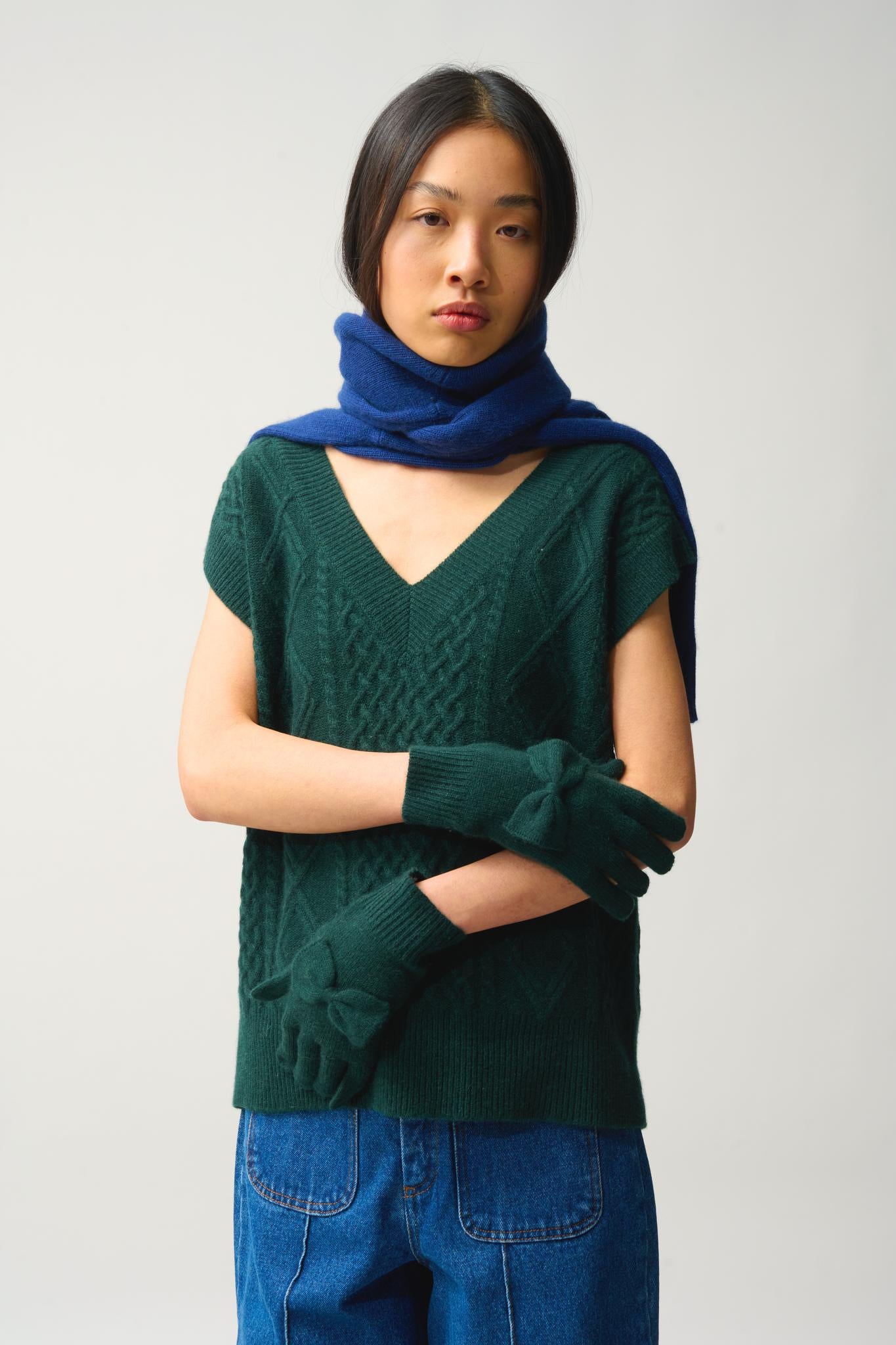 MILO gants 4 fils cyprès 100% cachemire