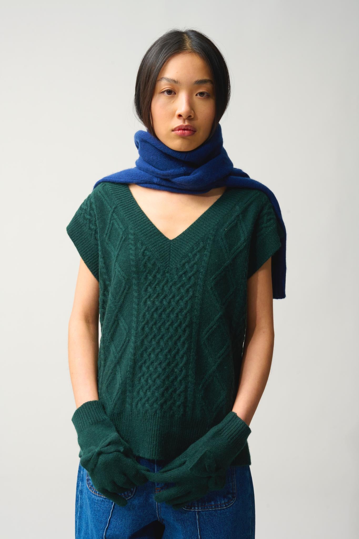 MILO gants 4 fils cyprès 100% cachemire