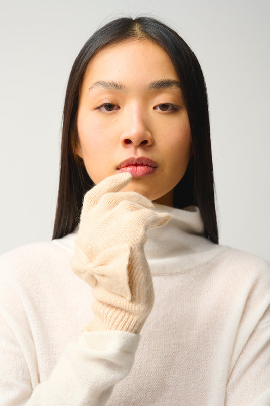 MILO gants 4 fils sable 100% cachemire