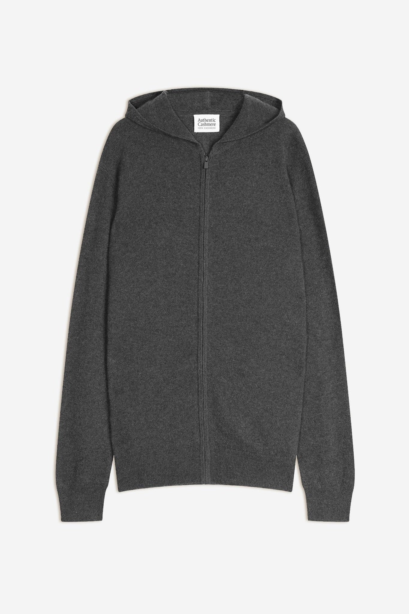 neurre gilet zippé capuche anthracite chiné 100% cachemire