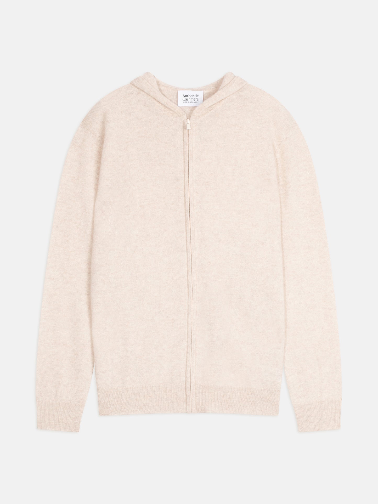 NEURRE gilet zippé capuche beige chiné 100% cachemire