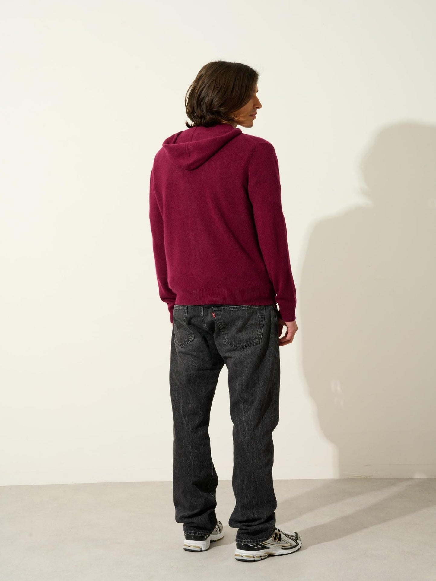 NEURRE burgundy hooded zip cardigan 100% cashmere