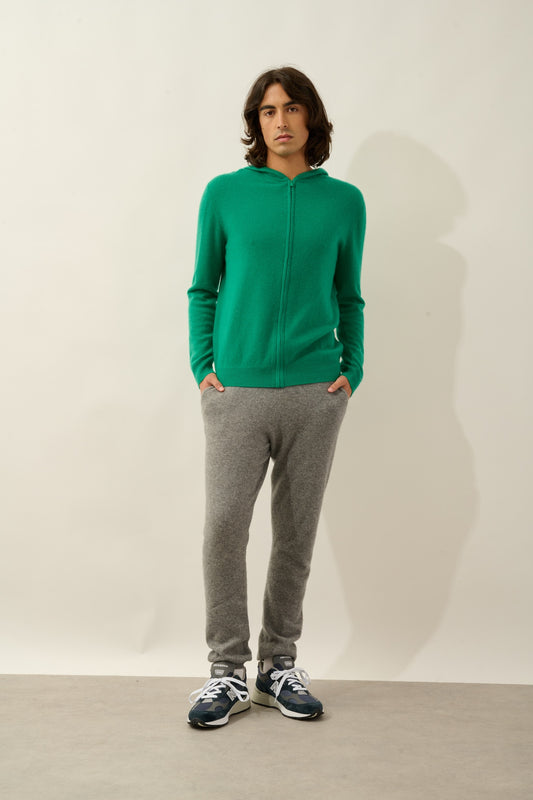 NEURRE gilet zippé capuche menthe 100% cachemire