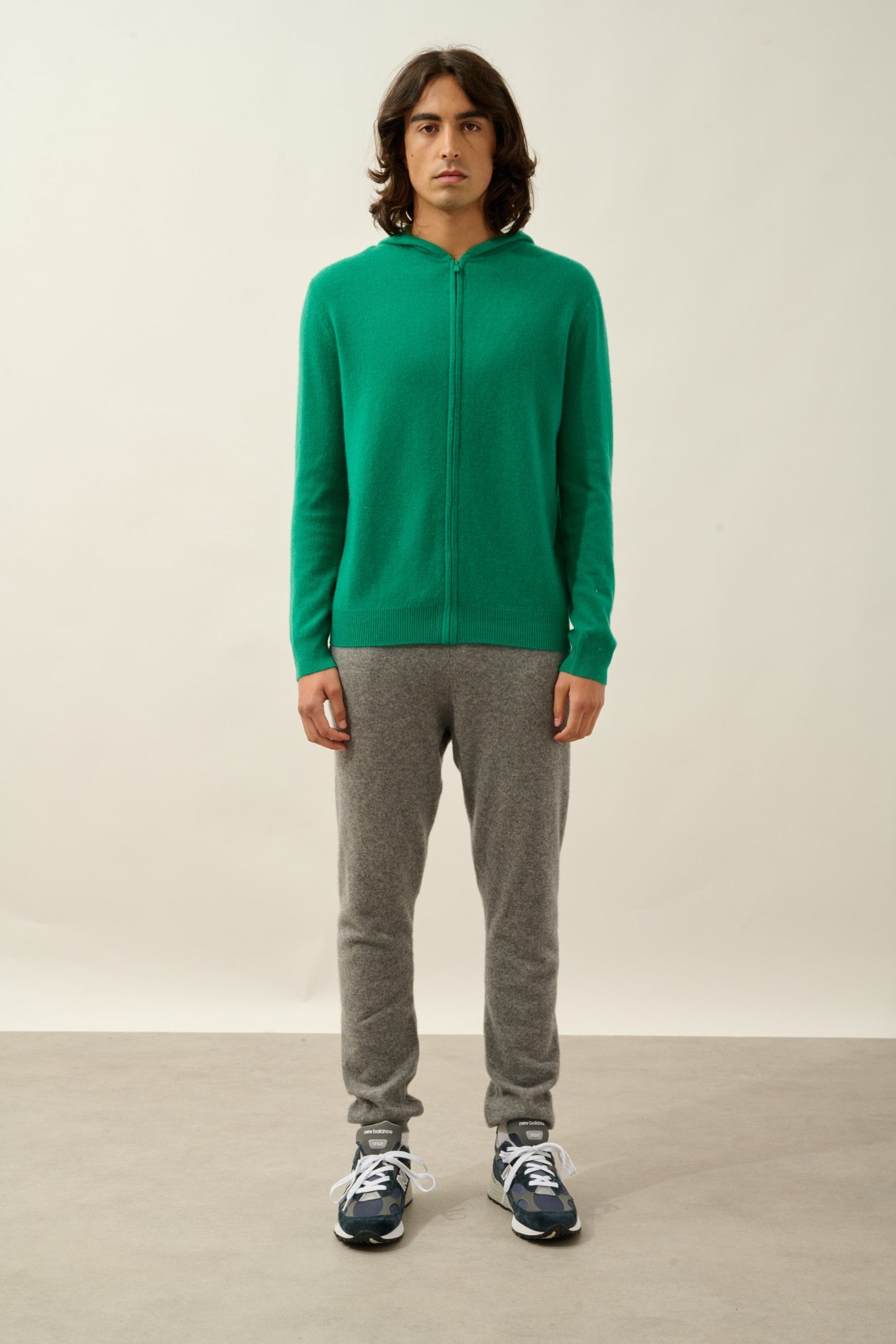 neurre gilet zippé capuche menthe 100% cachemire