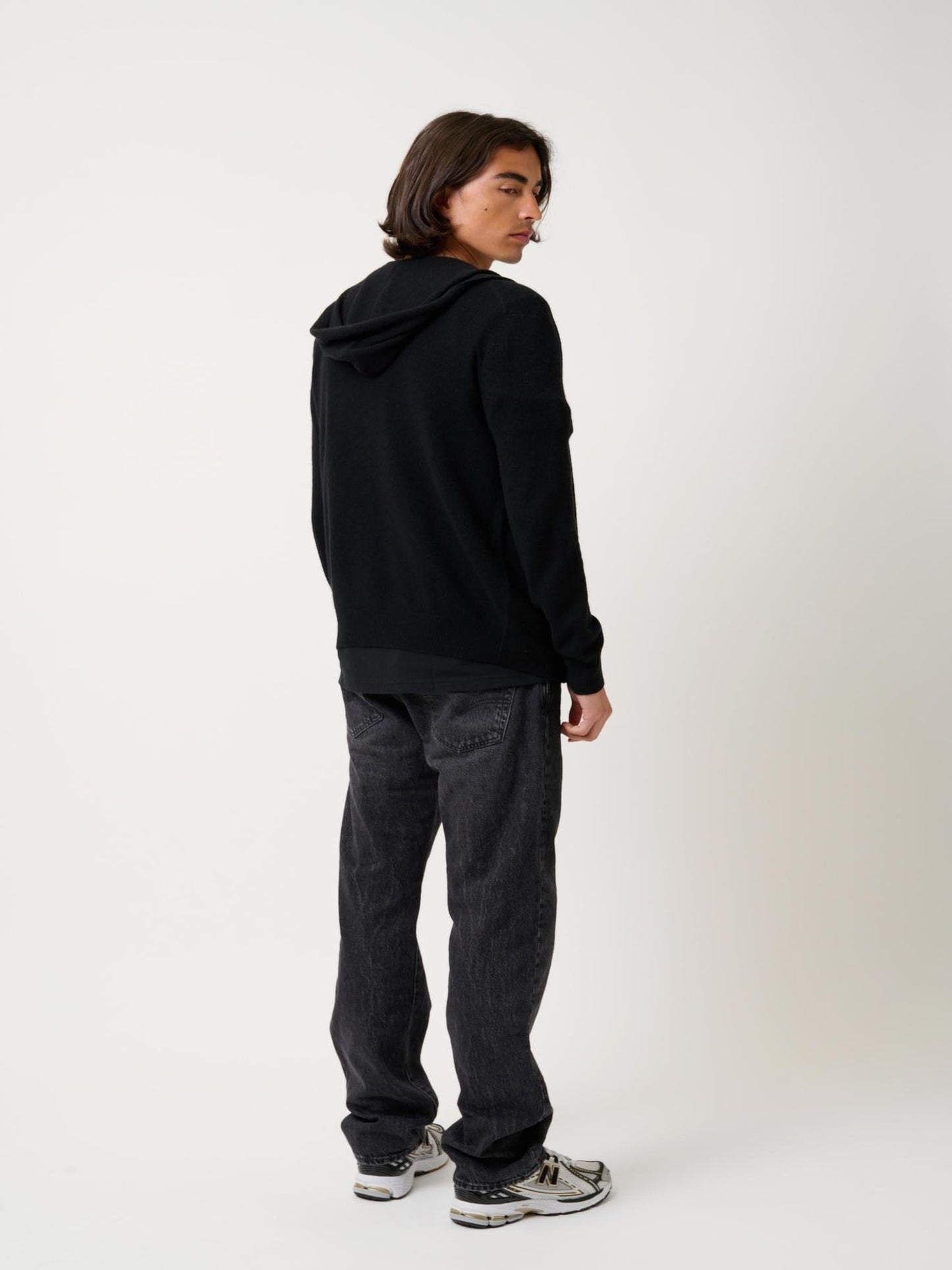 NEURRE black hooded zip cardigan 100% cashmere