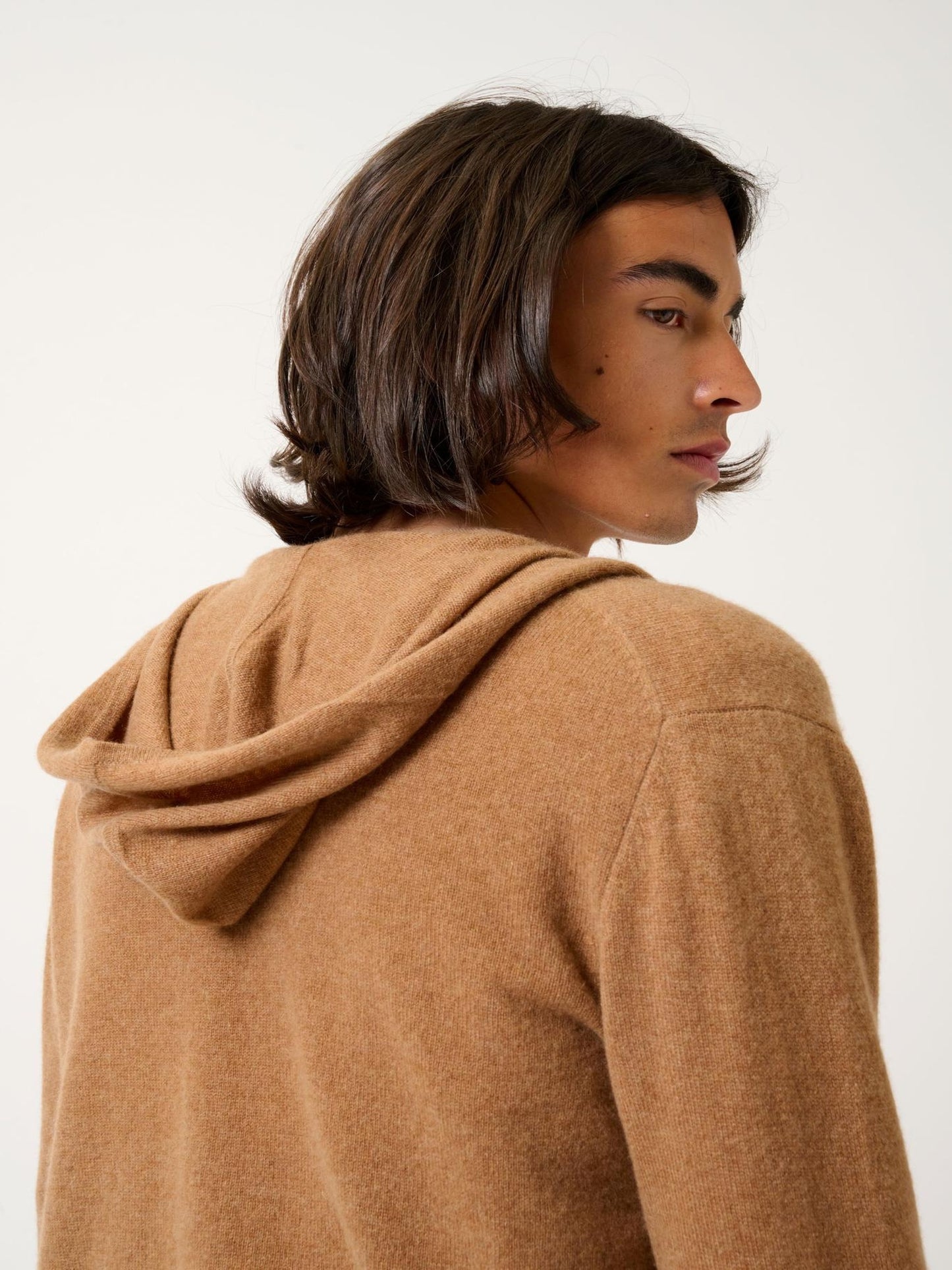 NEURRE hazelnut hooded zip cardigan 100% cashmere