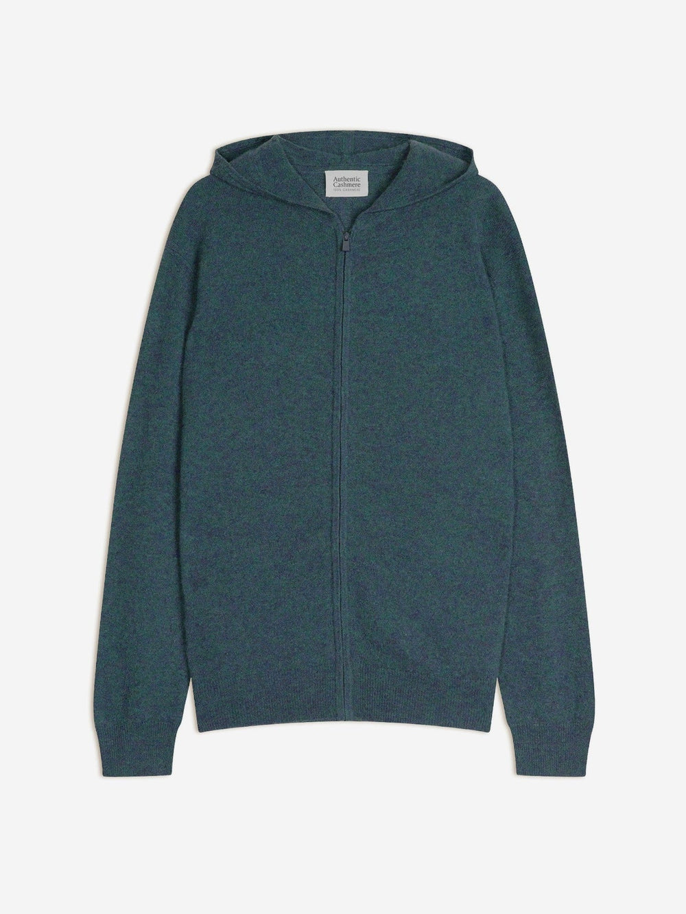 neurre gilet zippé capuche vert canard chiné 100% cachemire