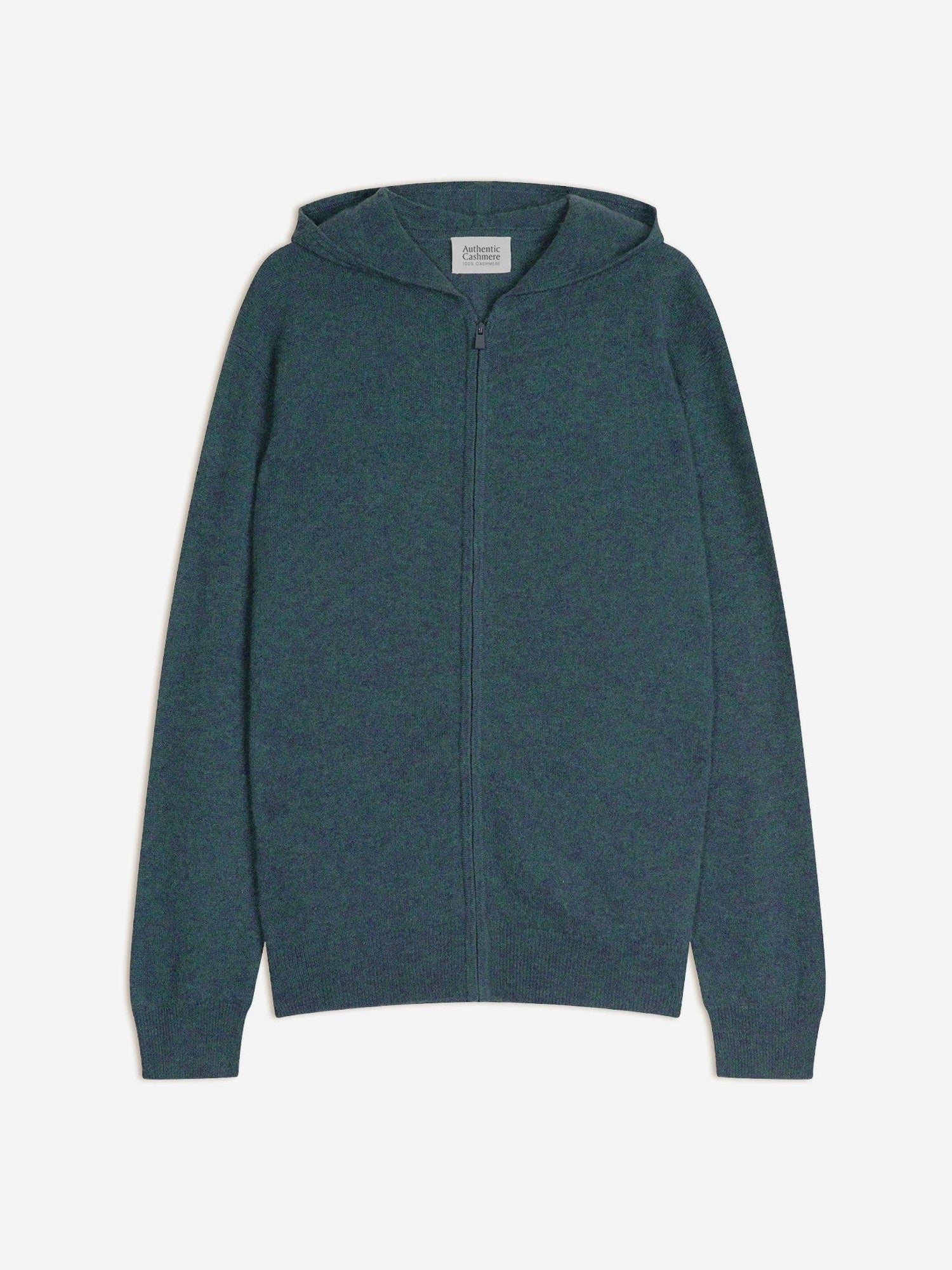 neurre gilet zippé capuche vert canard chiné 100% cachemire