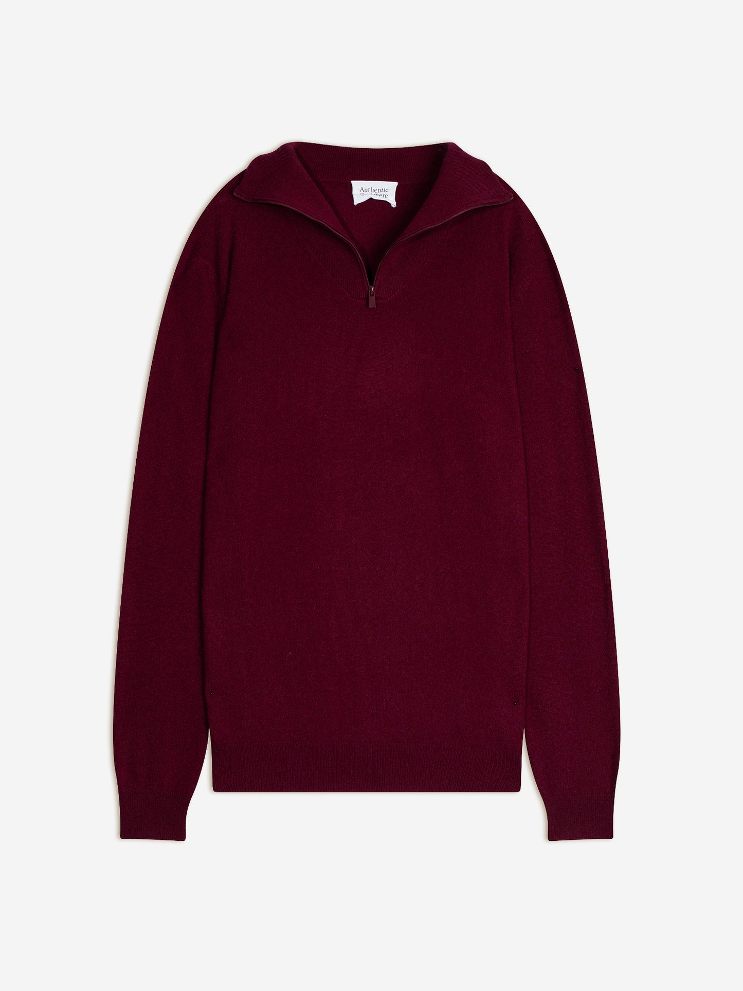 NOEMIE burgunderroter Trucker-Pullover aus 100% Kaschmir