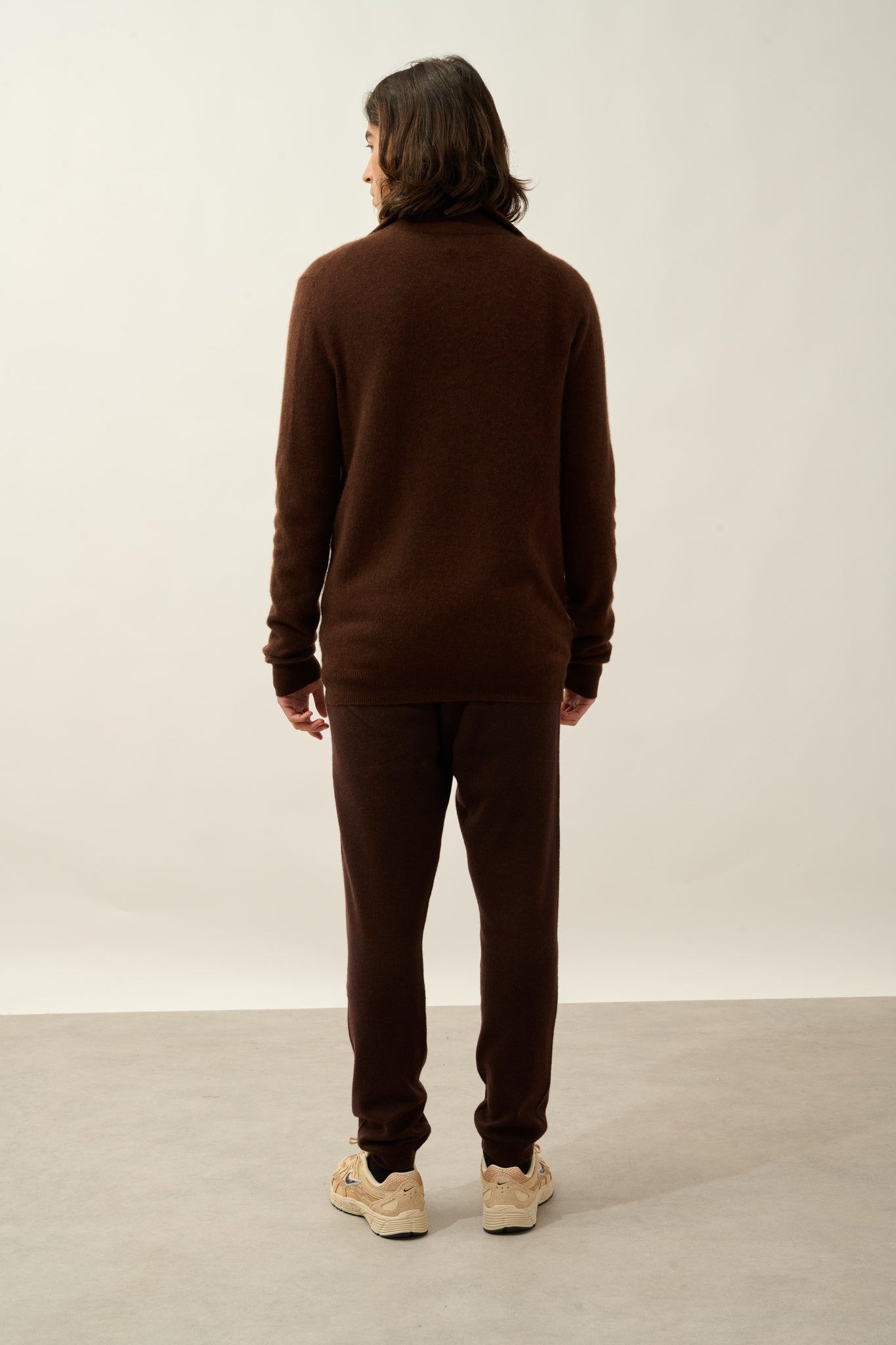 NOEMIE pull camionneur café 100% cachemire