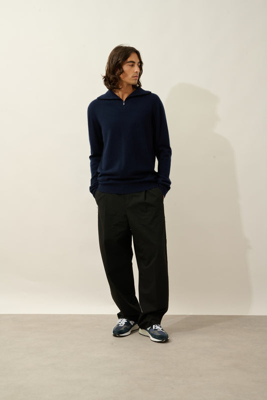 NOEMIE pull camionneur navy 100% cachemire