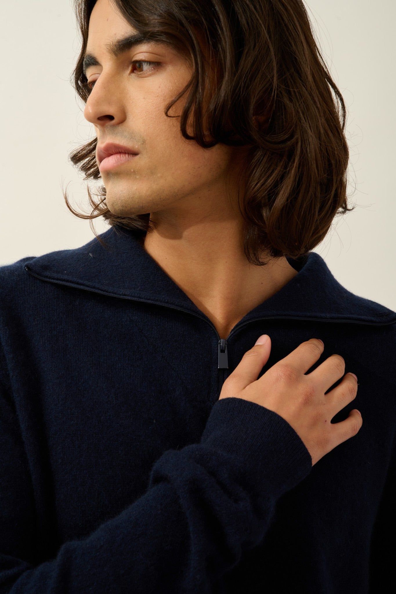 noemie pull camionneur navy 100% cachemire