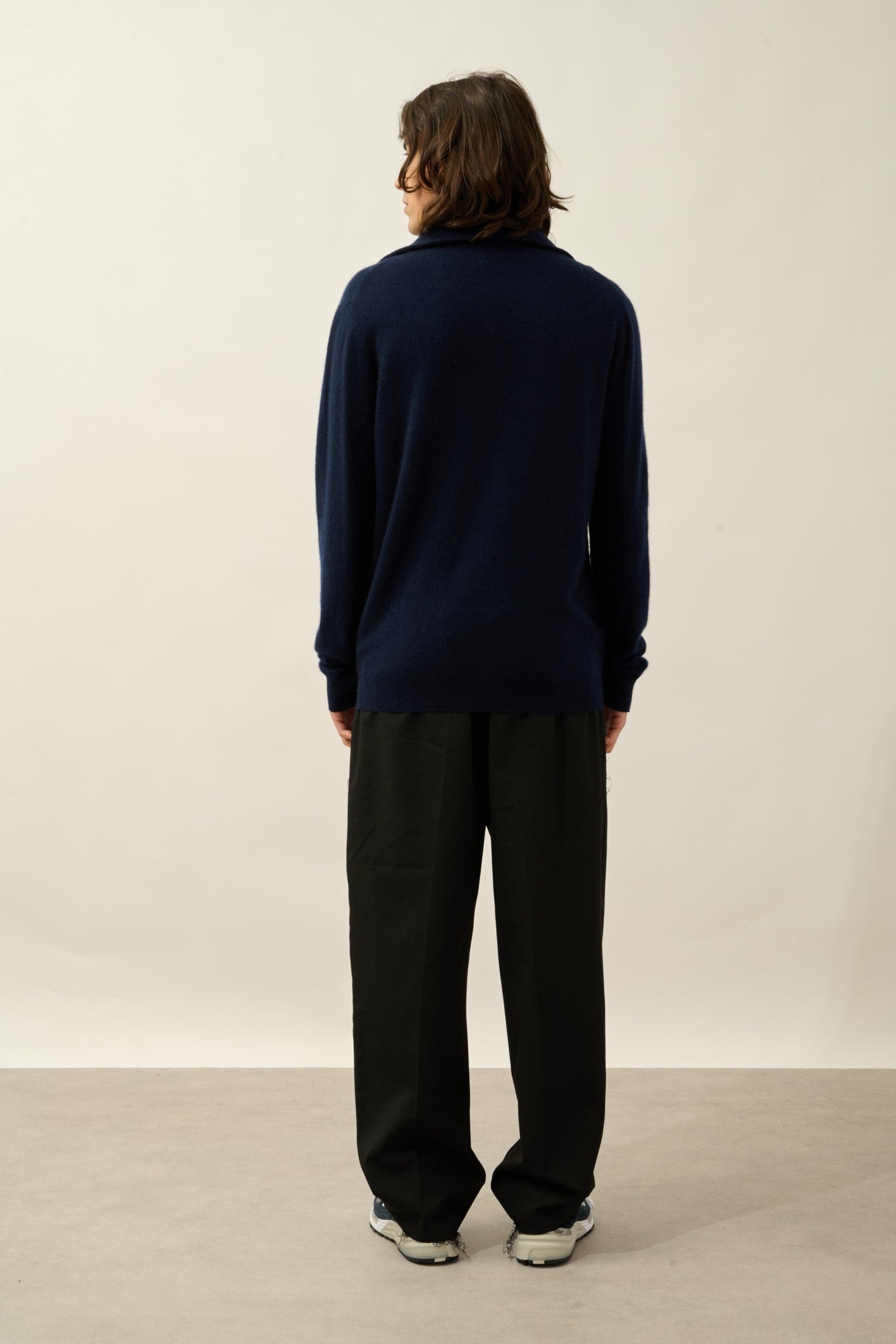 noemie pull camionneur navy 100% cachemire