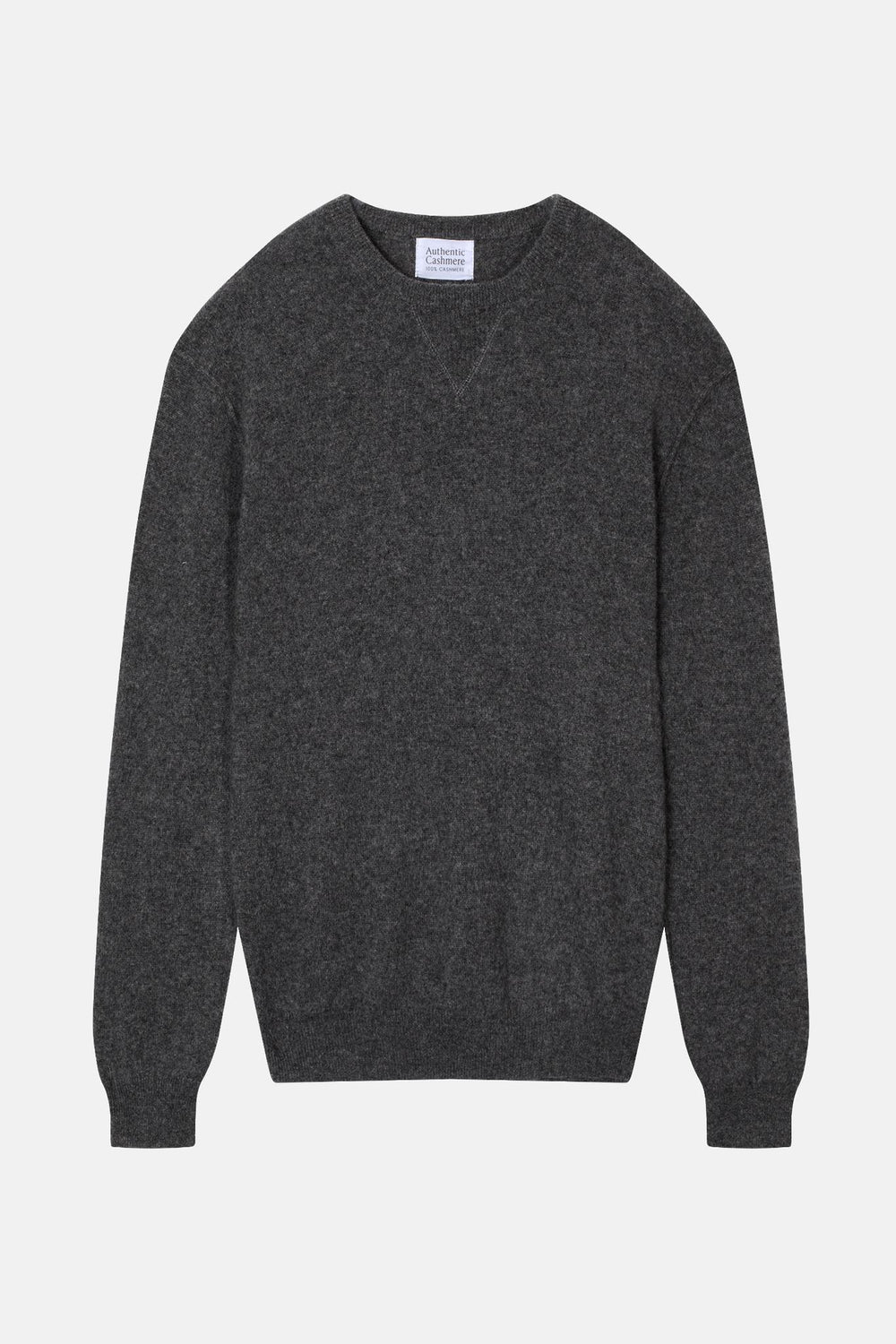 NOLAN Pullover mit Rundhalsausschnitt anthrazit meliert 100% Kaschmir