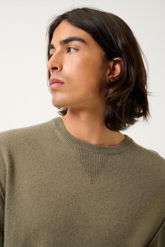 NOLAN army round-neck sweater 100% cashmere