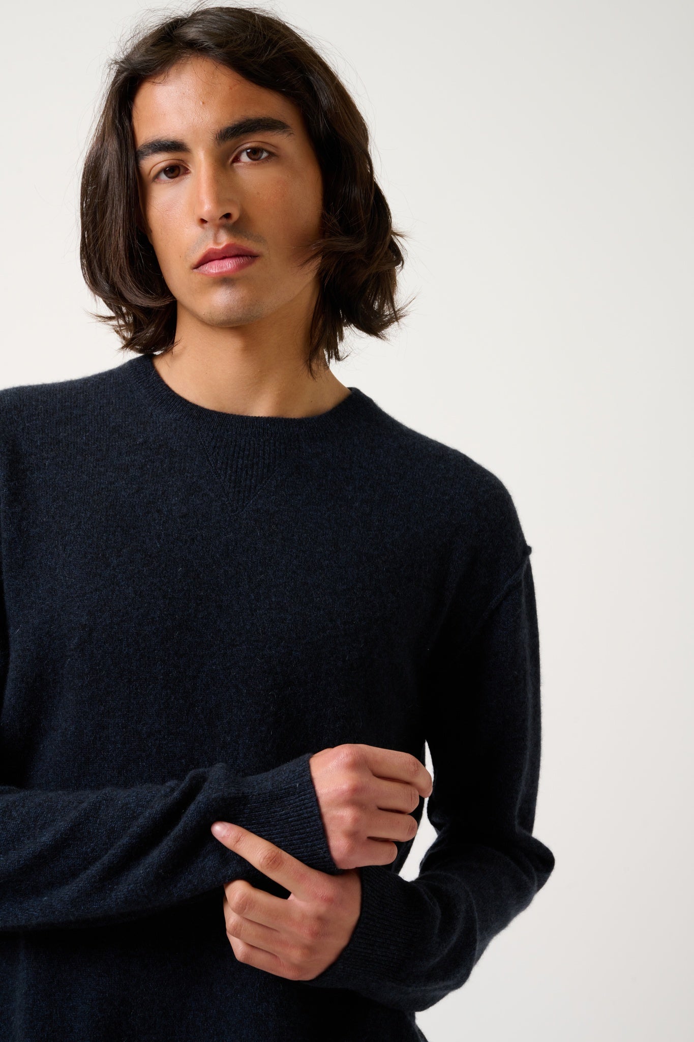 NOLAN Pullover mit Rundhalsausschnitt Kaviar 100% Kaschmir