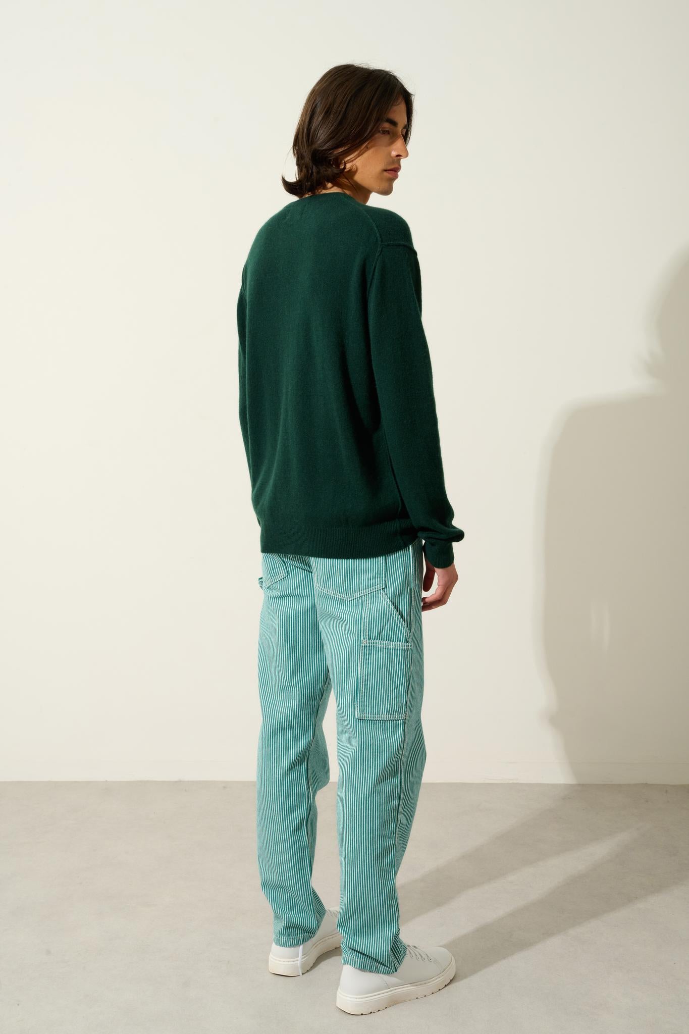 NOLAN Pullover mit Rundhalsausschnitt Zypresse 100% Kaschmir