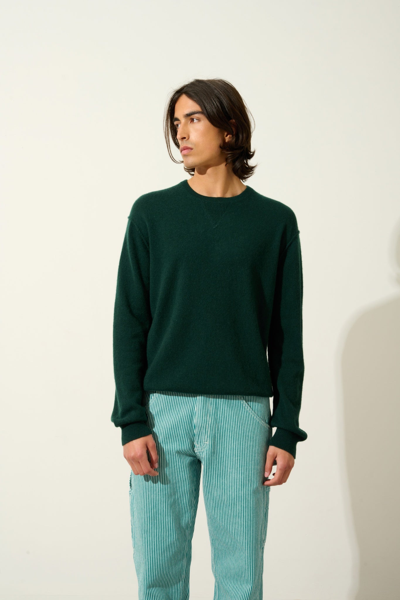 NOLAN pull col rond cyprès 100% cachemire