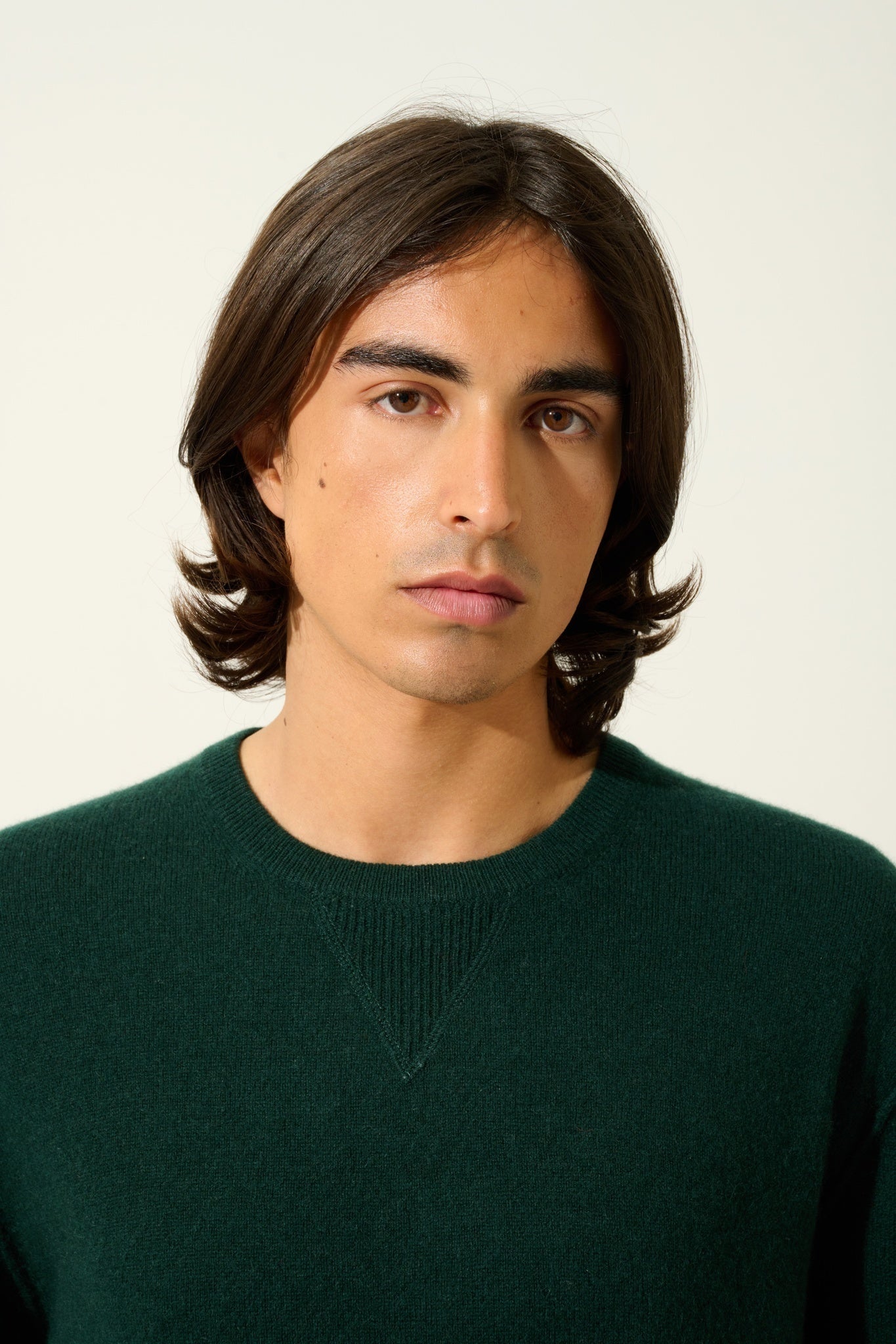 NOLAN cypress round-neck sweater 100% cashmere