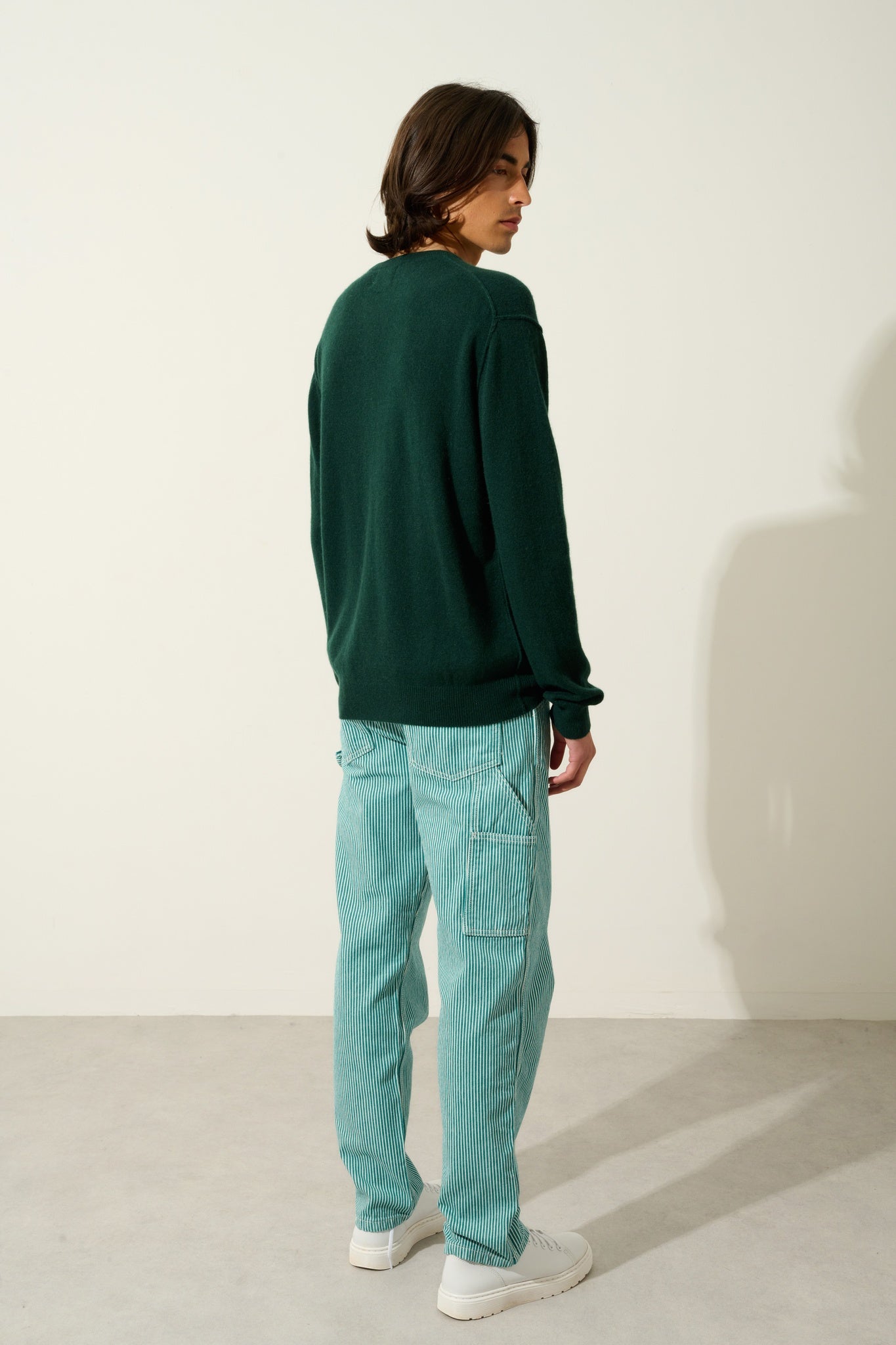 NOLAN Pullover mit Rundhalsausschnitt Zypresse 100% Kaschmir