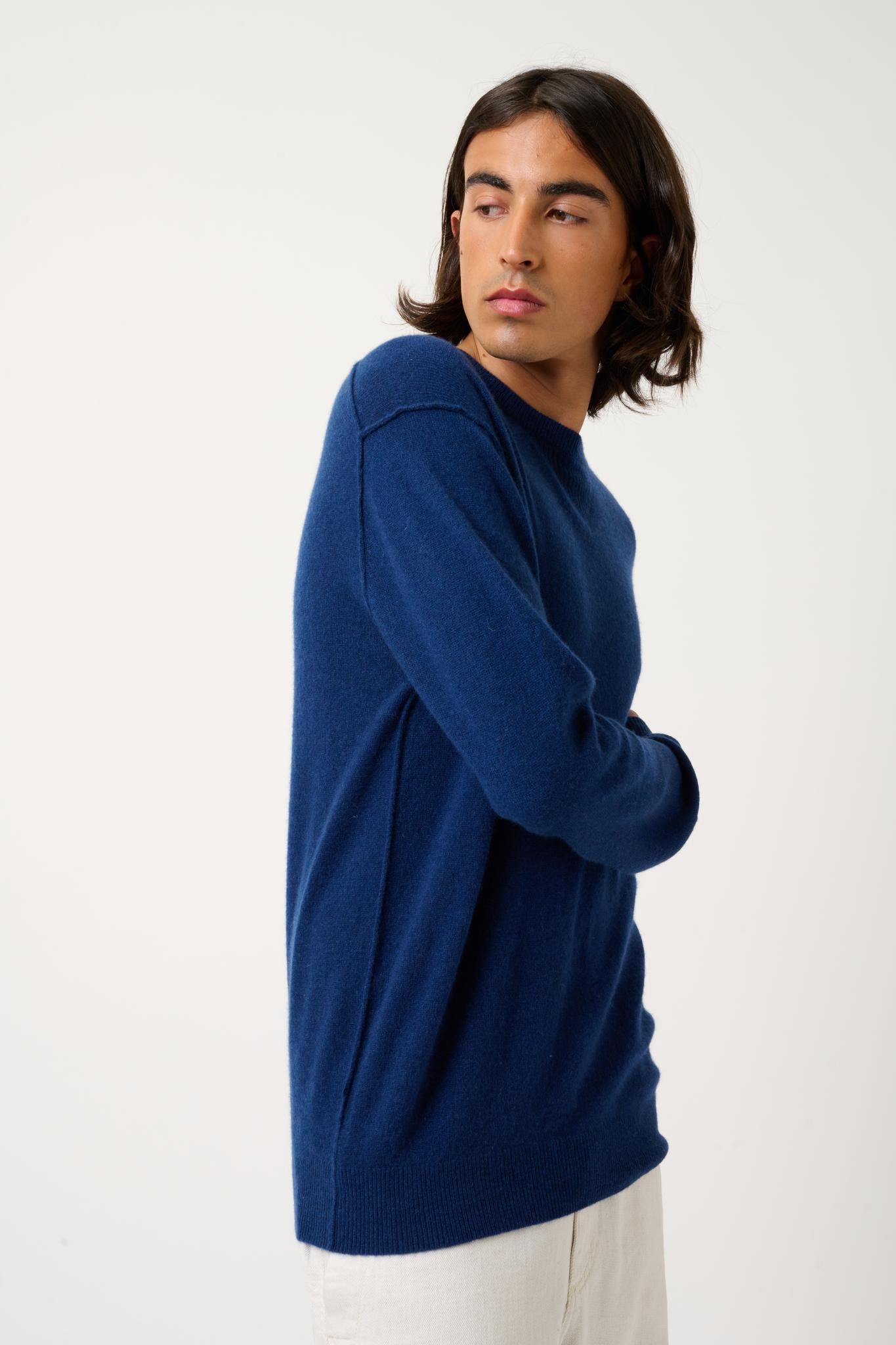 NOLAN pull col rond minuit 100% cachemire